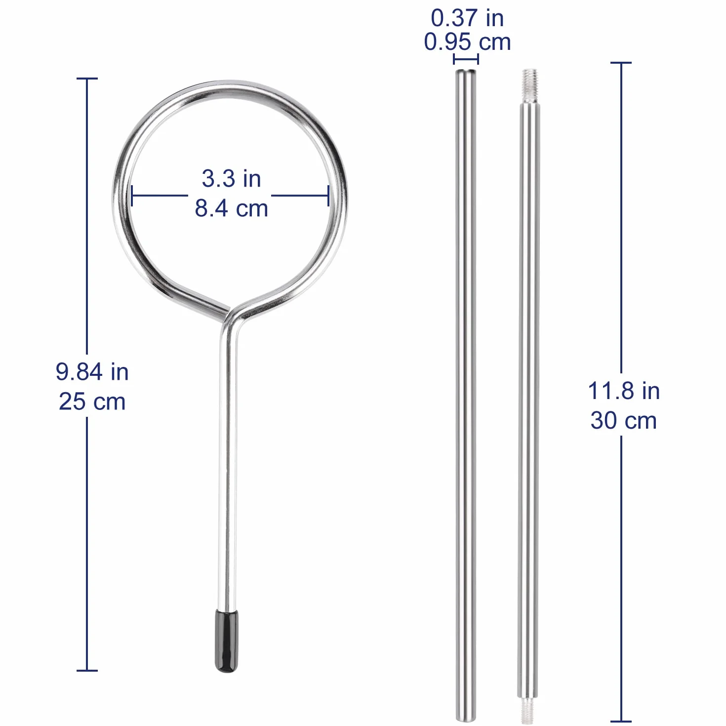 Labasics Set di Stativi e Morsetti da Laboratorio, Supporto con Asta 56,9 cm, Morsetto per Burette a 4 Punte, Anello per Storta e 2 Teste di Boss