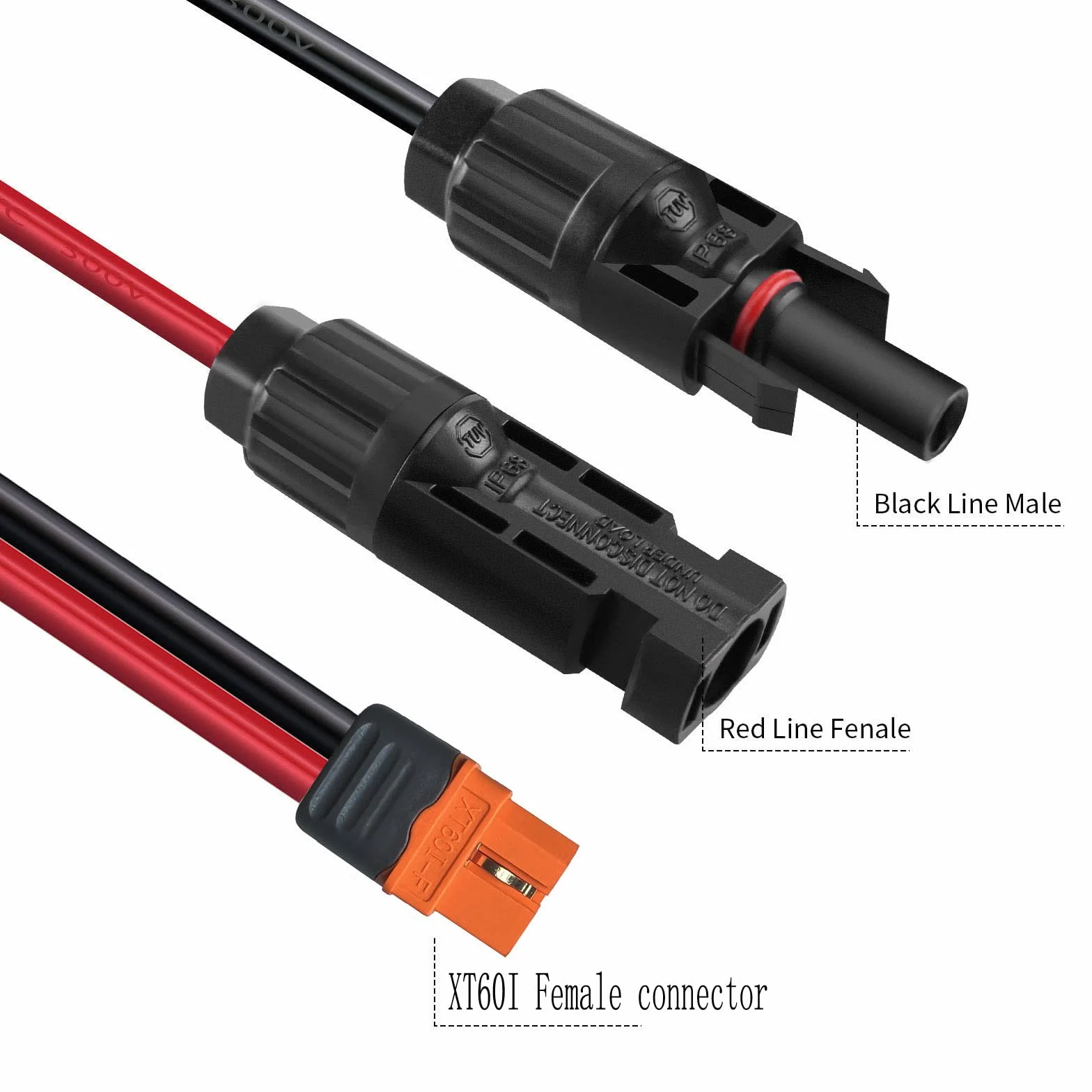 Cavo di ricarica solare spina solare a XT60i Adattatore,XT60i-F Connettore solare Collegamento dei pannelli solari 12AWG Cavo per Generatore Solare, Centrali Elettriche Portatili, (5M)