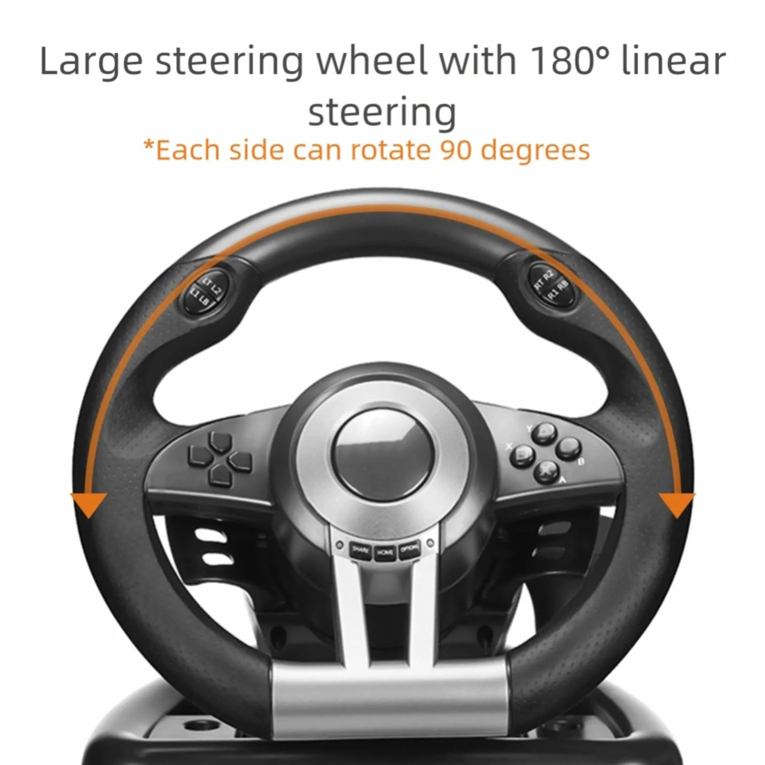 MoSundi Volante da gioco compatibile con PC per Nintendo Switch One, ABS per volante da corsa con pedali, impugnatura ergonomica, giochi di guida (nero)