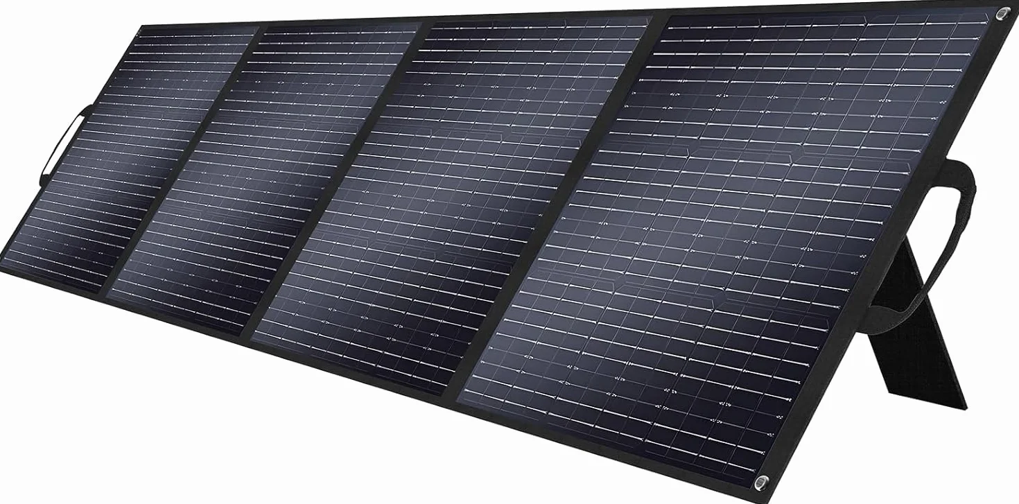 Pannello solare portatile da 400 W e 12V- 48V, design pieghevole (12,5 kg), monovetro ad alta efficienza del 23,4% per stazioni di energia portatili, pieghevole e resistente, per camper, campeggio