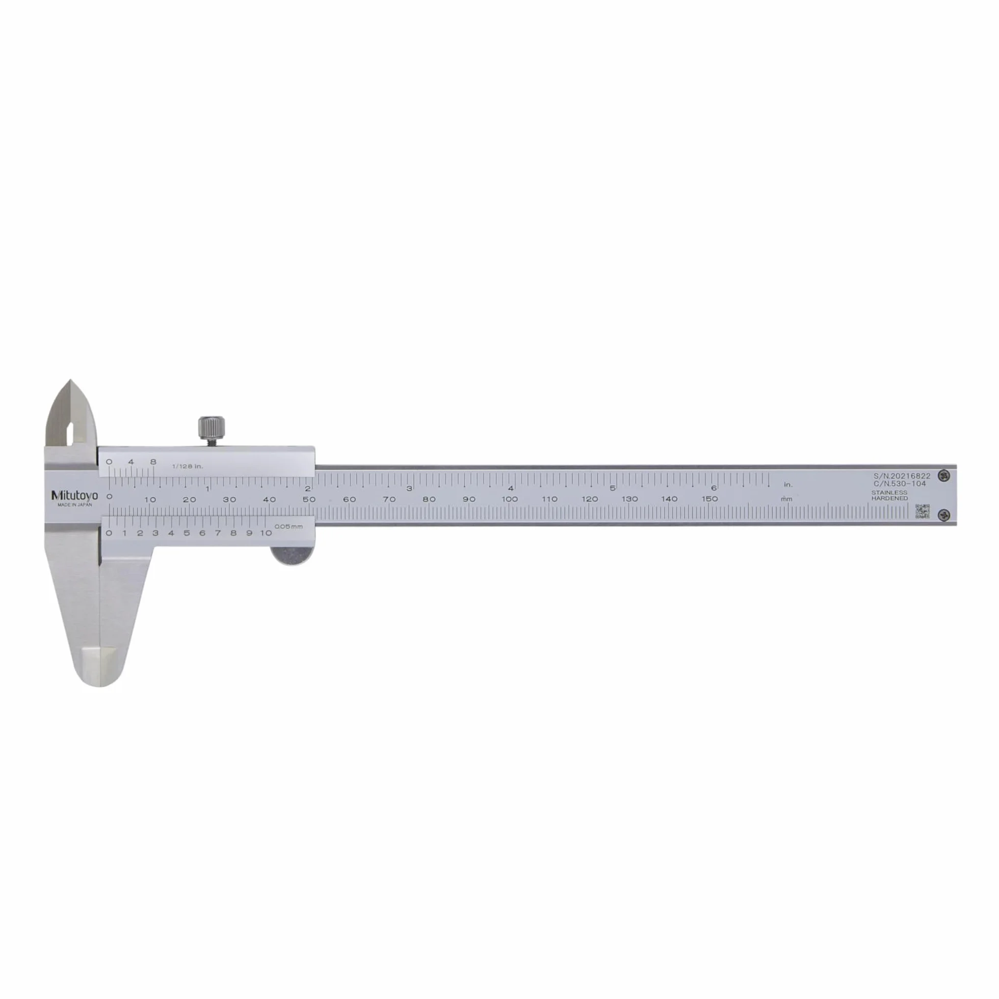 Mitutoyo 530-101 Calibro a nonio N15, 0-150 mm | 0,05 mm, lettura meccanica, asta profondità standard, robusto