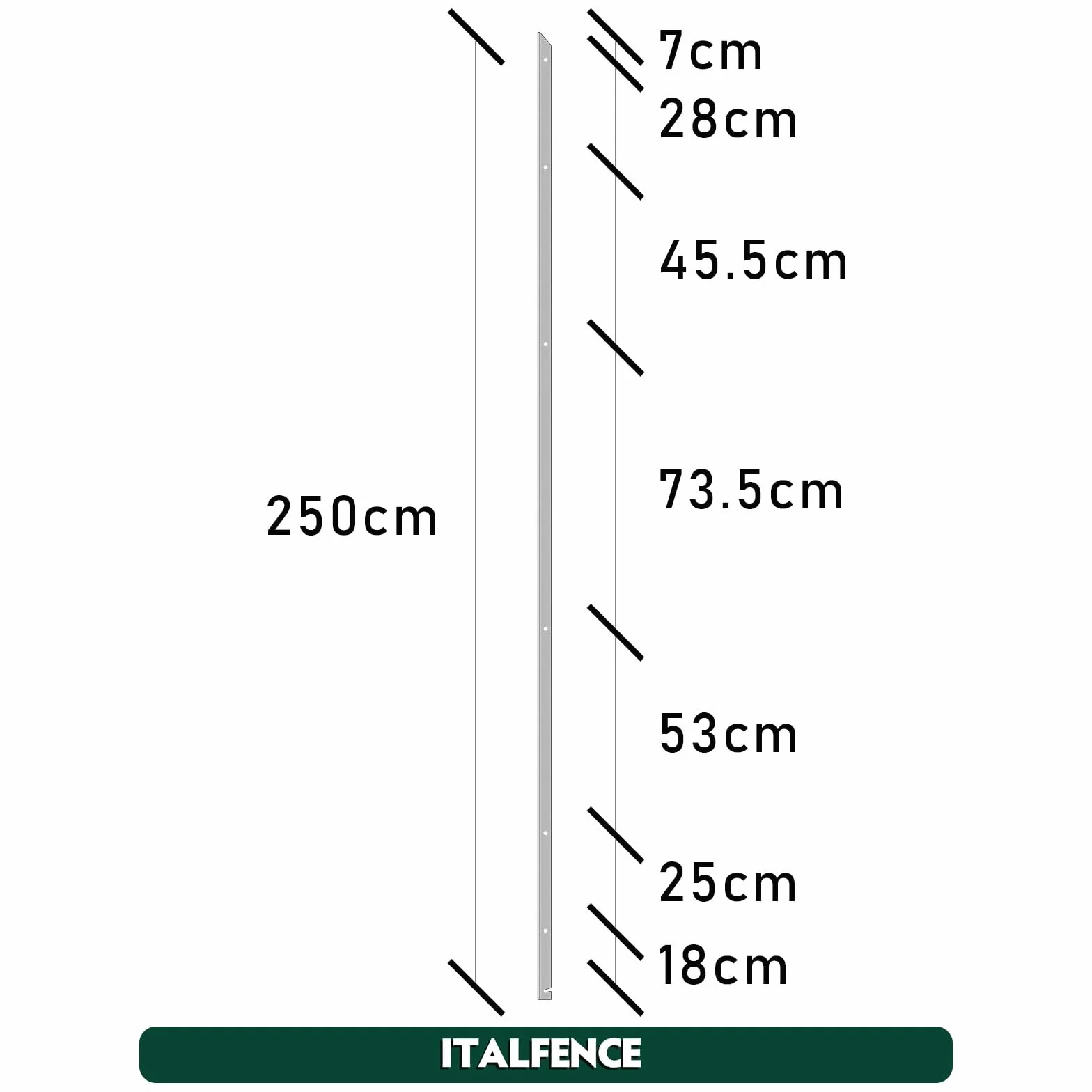 Palo a T H250cm 30x30x3mm in ferro zincato per recinzione [10 pezzi]