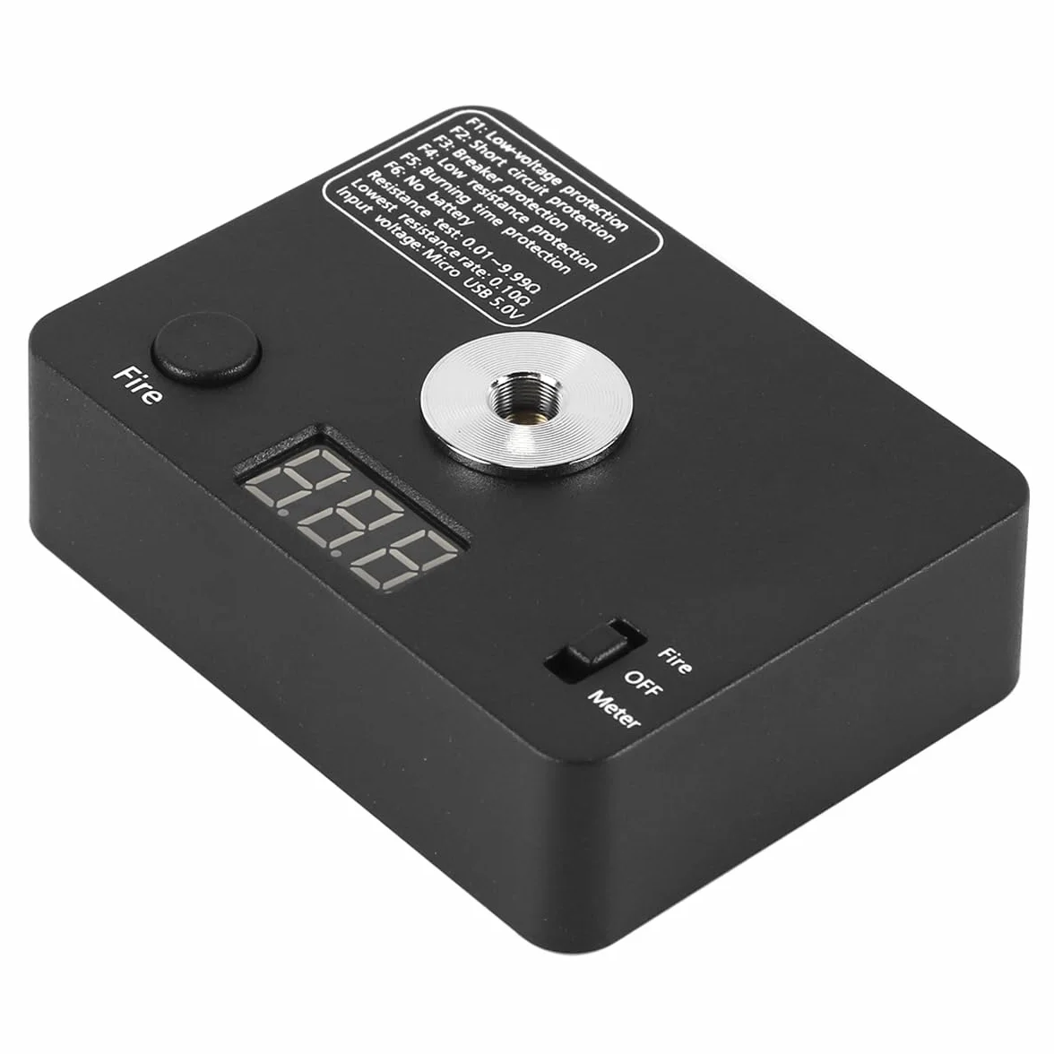 Gorise 521 Mini Tab V3 Ohmmetro Digitale Tester di Resistenza della Bobina per Gamma di Costruzione di Sigarette Elettroniche 0,01-9,99ω Compatibile con Batterie 18650 Kit di Fissaggio Bobina Compatto