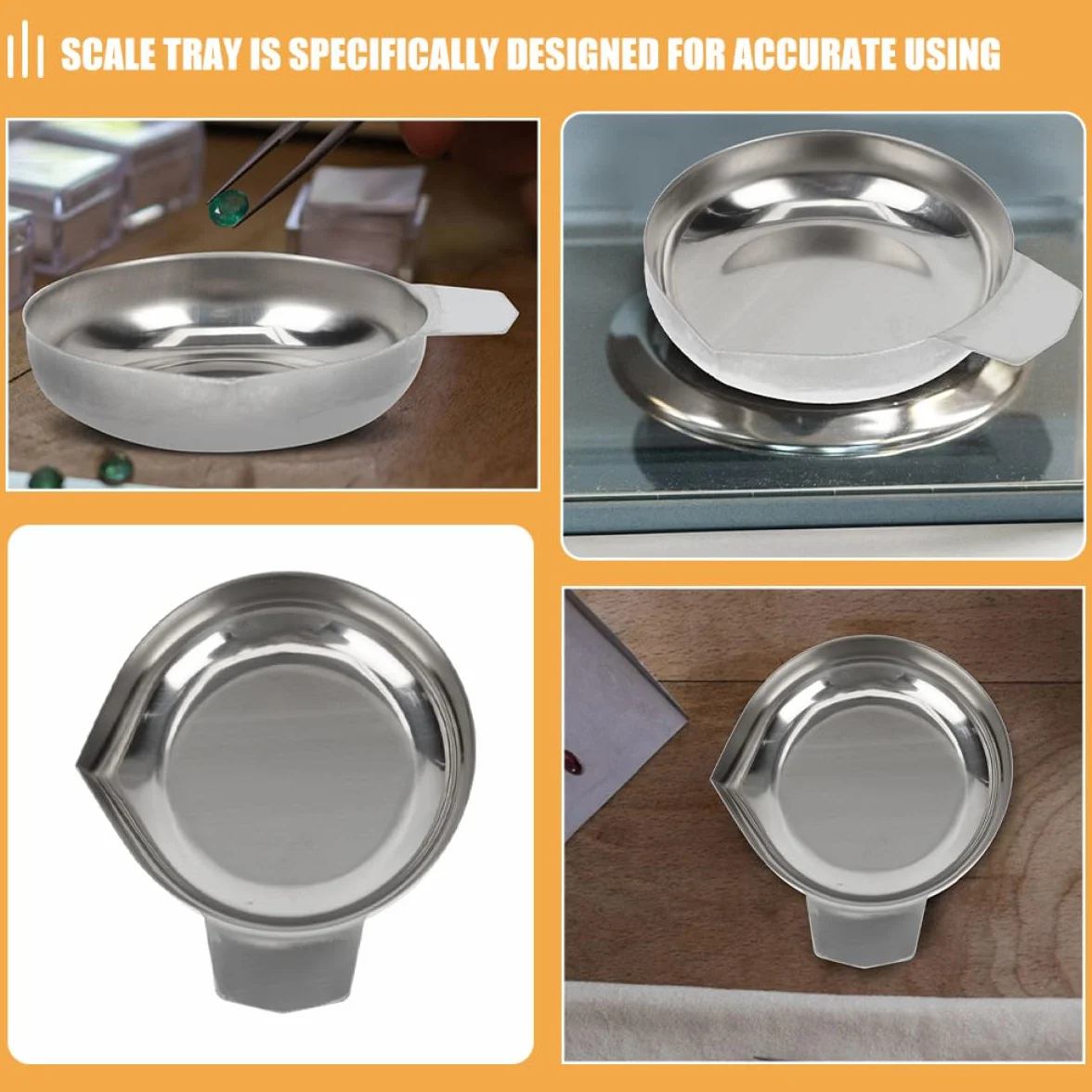 MAGICLULU Vassoio in Acciaio Inox per Bilancia Elettronica per Misurazione Stabile di Piccoli Oggetti e Accessorio per Uso Professionale in Gioielleria