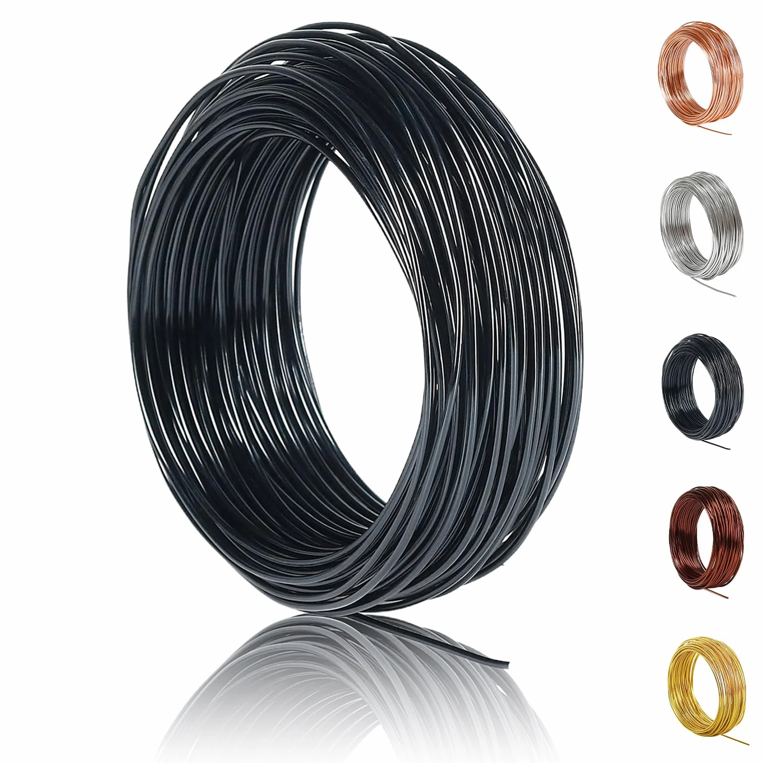 POPOYU Filo di alluminio da 50 m, 1 mm, filo per fai da te, sottile, scultura, filo di alluminio, per lavori di bricolage, sculture fai da te, colore nero