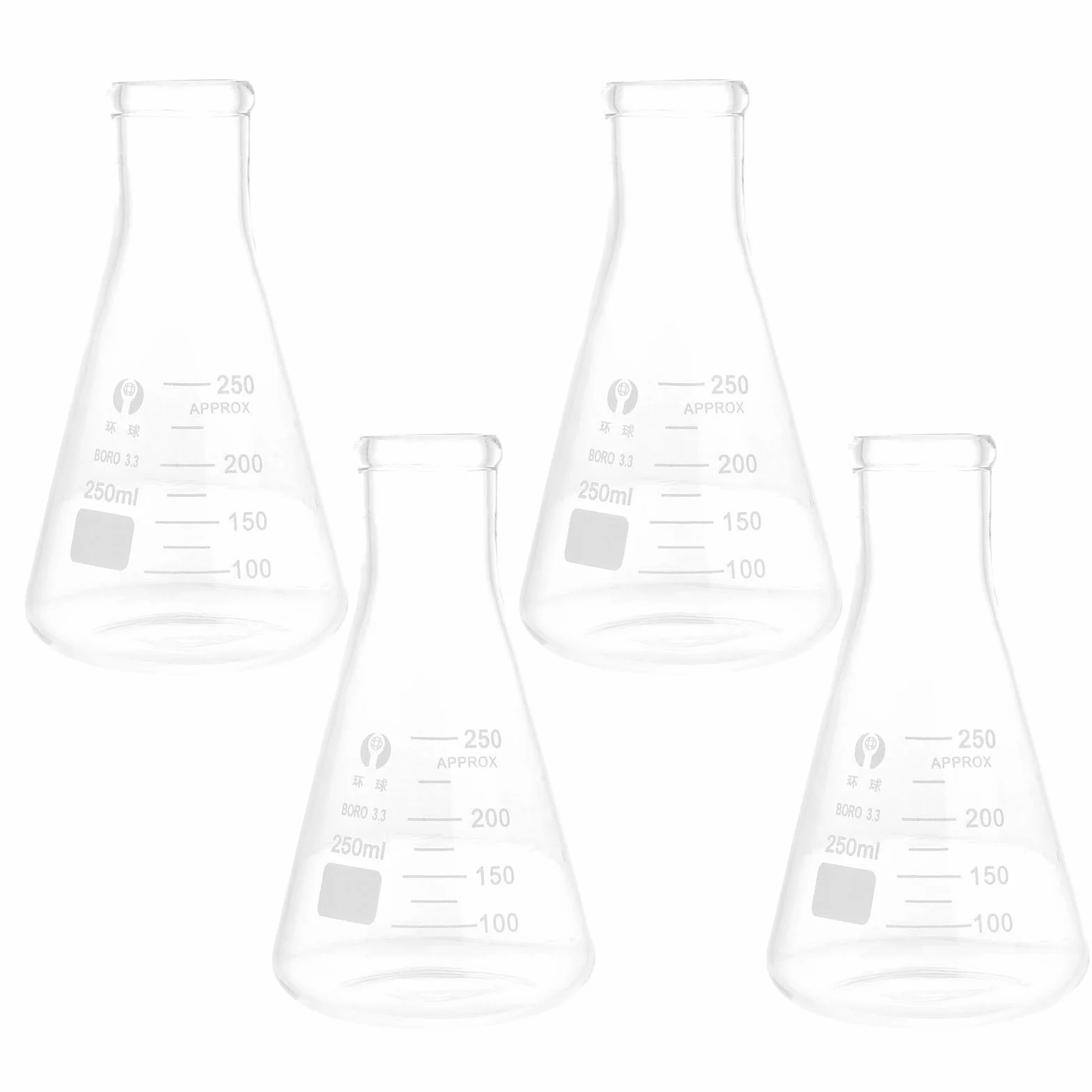 iplusmile Beuta Conica in Vetro Borosilicato Addensato 250Ml Con Scala Graduata Flask Chimico Sicuro E Pratico Per Esperimenti Scientifici E Didattica Scolastica