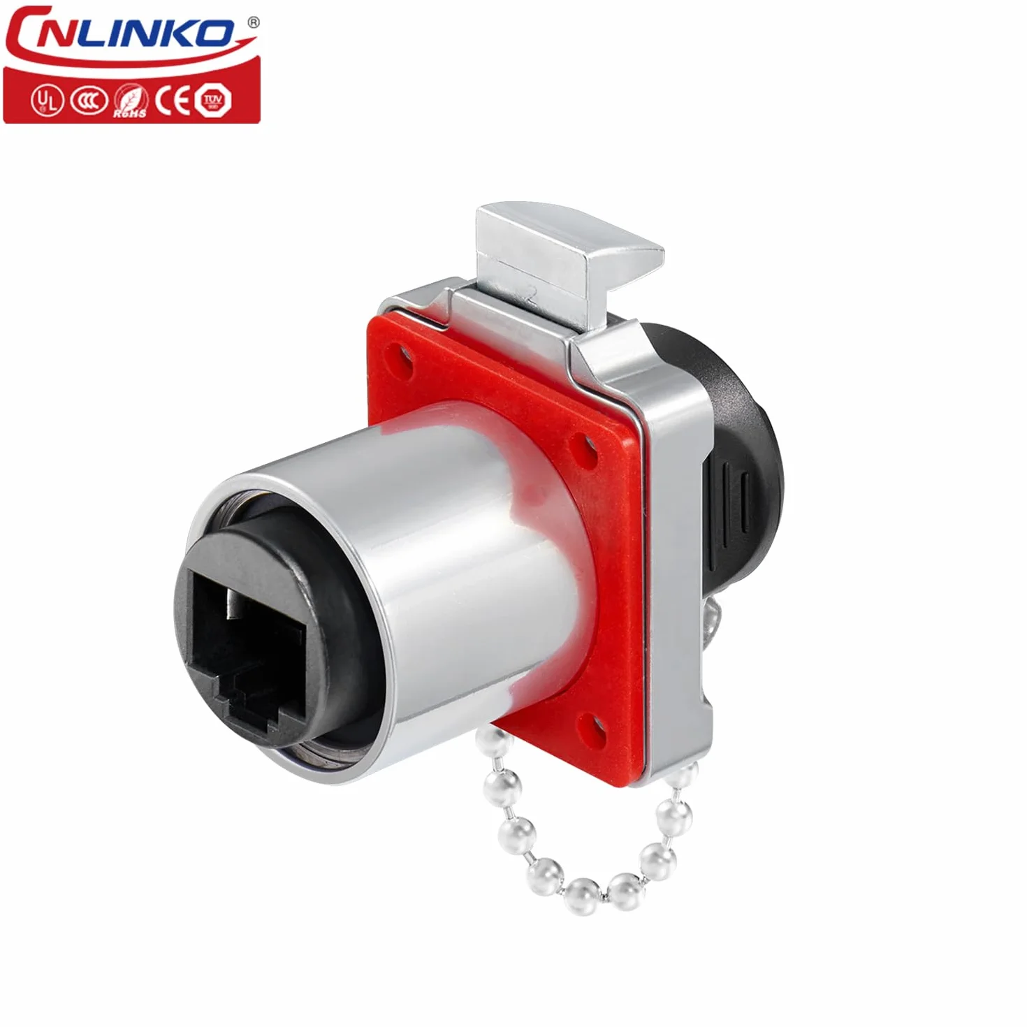 CNLINKO BD-24 Connettore RJ45 a Doppia Porta 8P8C, Ethernet CAT6, Presa a Pannello, Impermeabile IP68, M24 (Set RJ45)