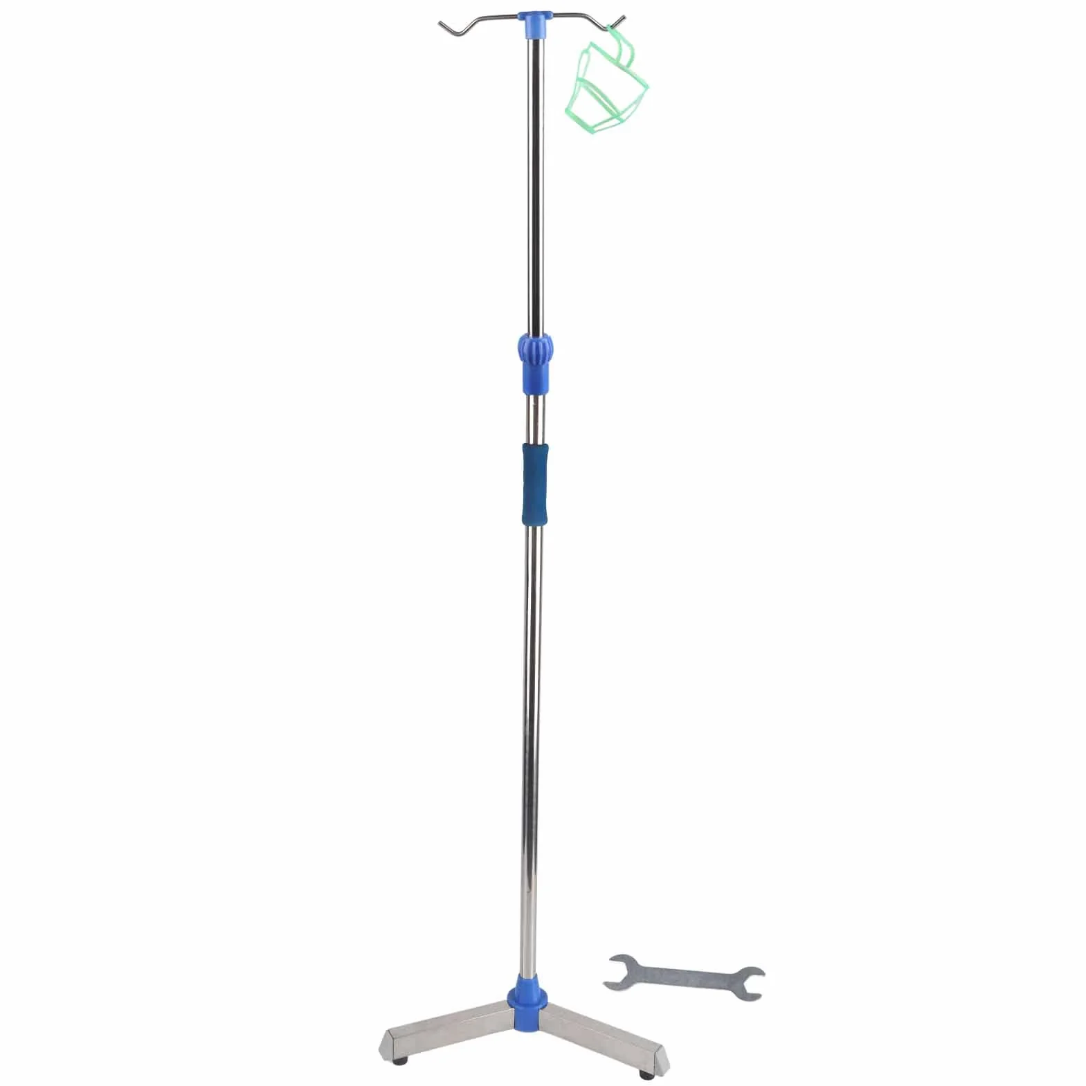 Brrnoo Asta per Flebo, Asta per Infusione Asta per Flebo per Uso Domestico con 2 Ganci per Clinica Domiciliare Supporto per Fleboclisi Regolabile in Altezza in Acciaio Inossidabile