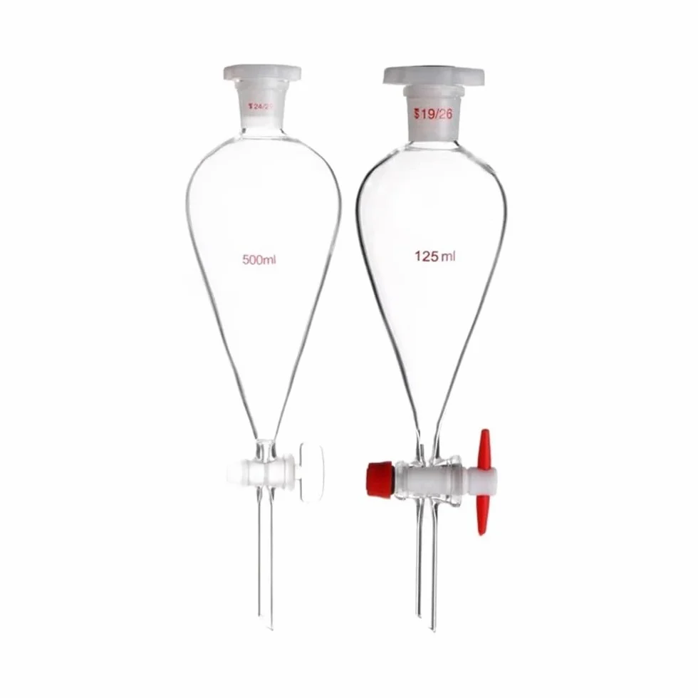 Vetreria da laboratorio Imbuto separatore a forma di laboratorio da 125 ml a 1000 ml for esperimenti di separazione(1000ml (PTFE piston))