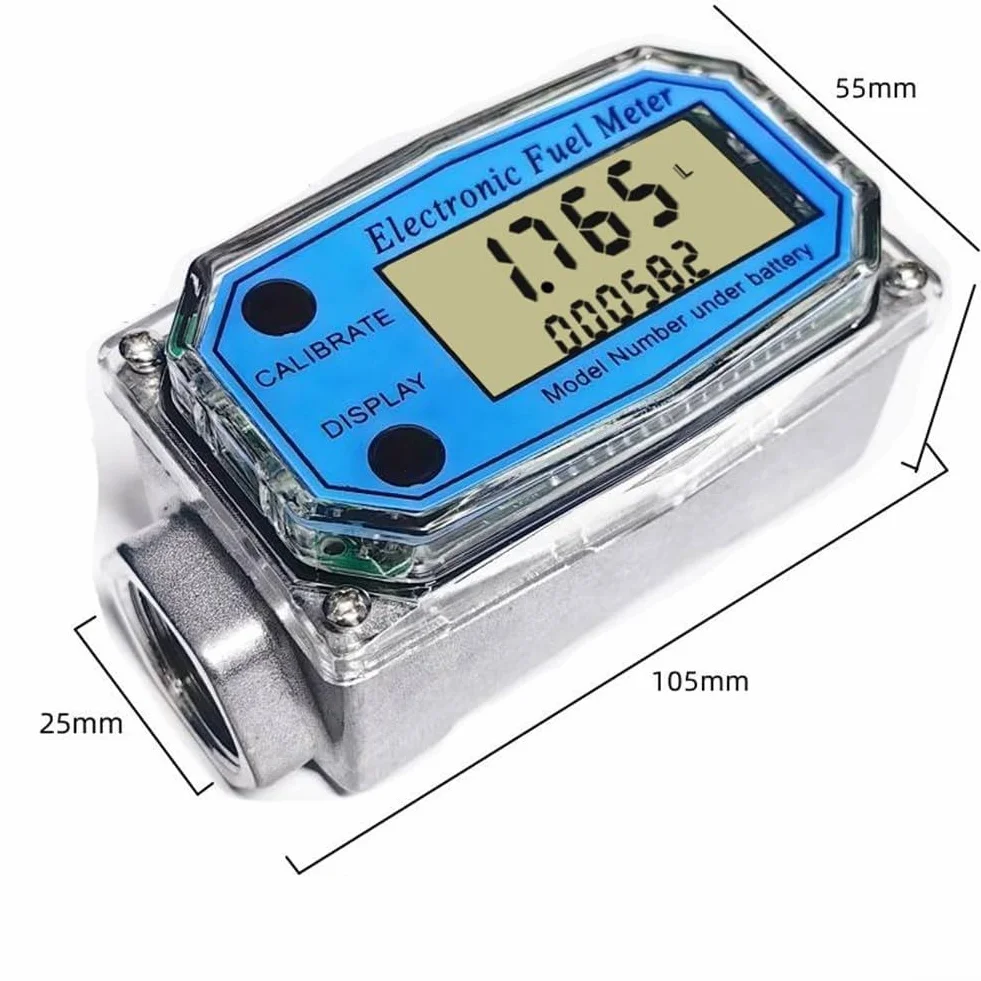 Misuratore di portata a turbina in alluminio 3/4 pollici NPT LCD digitale per diesel cherosene acqua metanolo