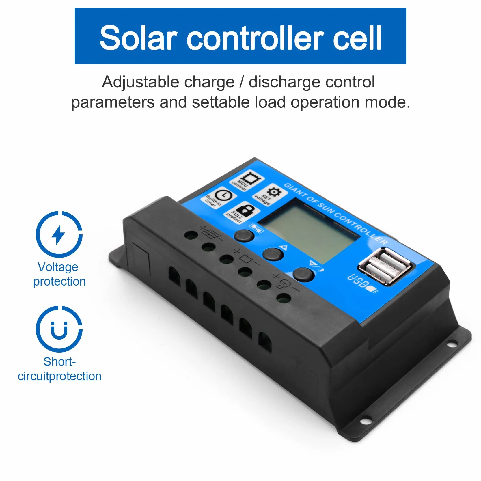 Tlilyy Caricabatteria da Pannello Solare da 30W 12V + Controller 40A per, Barca, Casa,