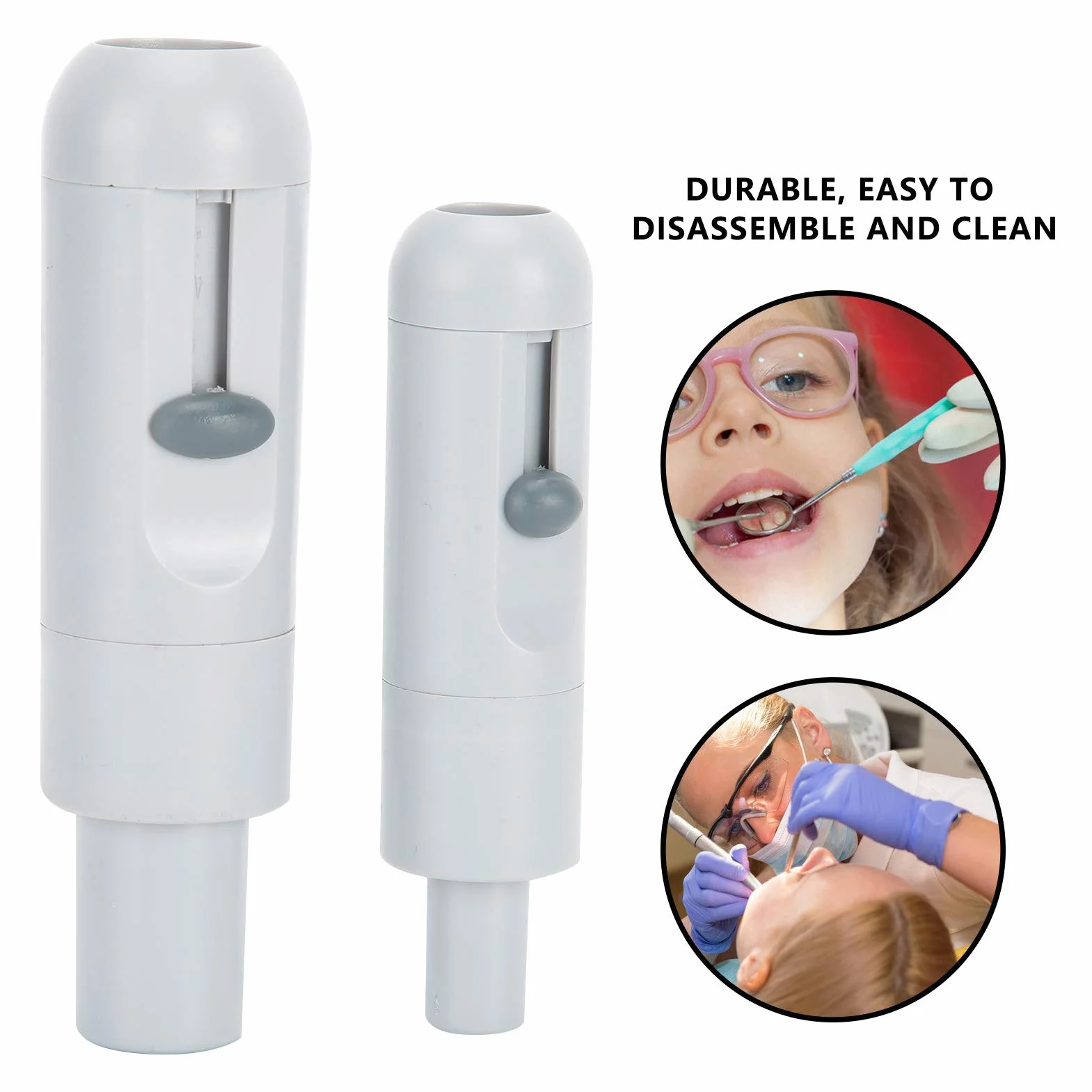 2 pezzi Aspirasaliva dentale, valvole adattatrici di aspirazione Set di ugelli adattatori deboli e robusti,Plastica manico di aspirazione dentale Adattatore tubo di aspirazione HVE SE vuoto