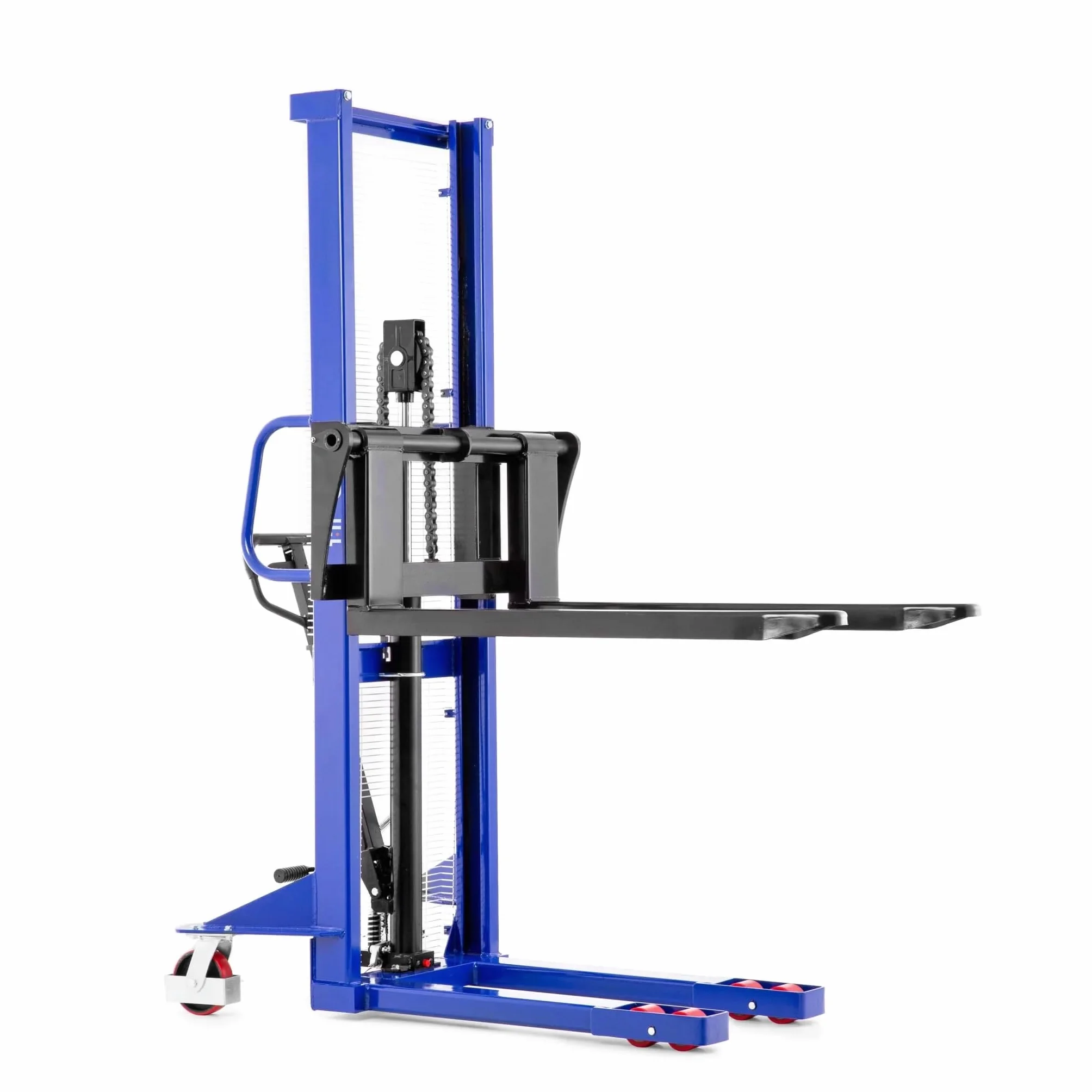 Pallit Carrello Elevatore FLEX - Forche Regolabili, Sollevatore Idraulico Manuale, Altezza 1.600 mm, Portata 1.000 kg, Transpallet Verticale, Ruote in PU