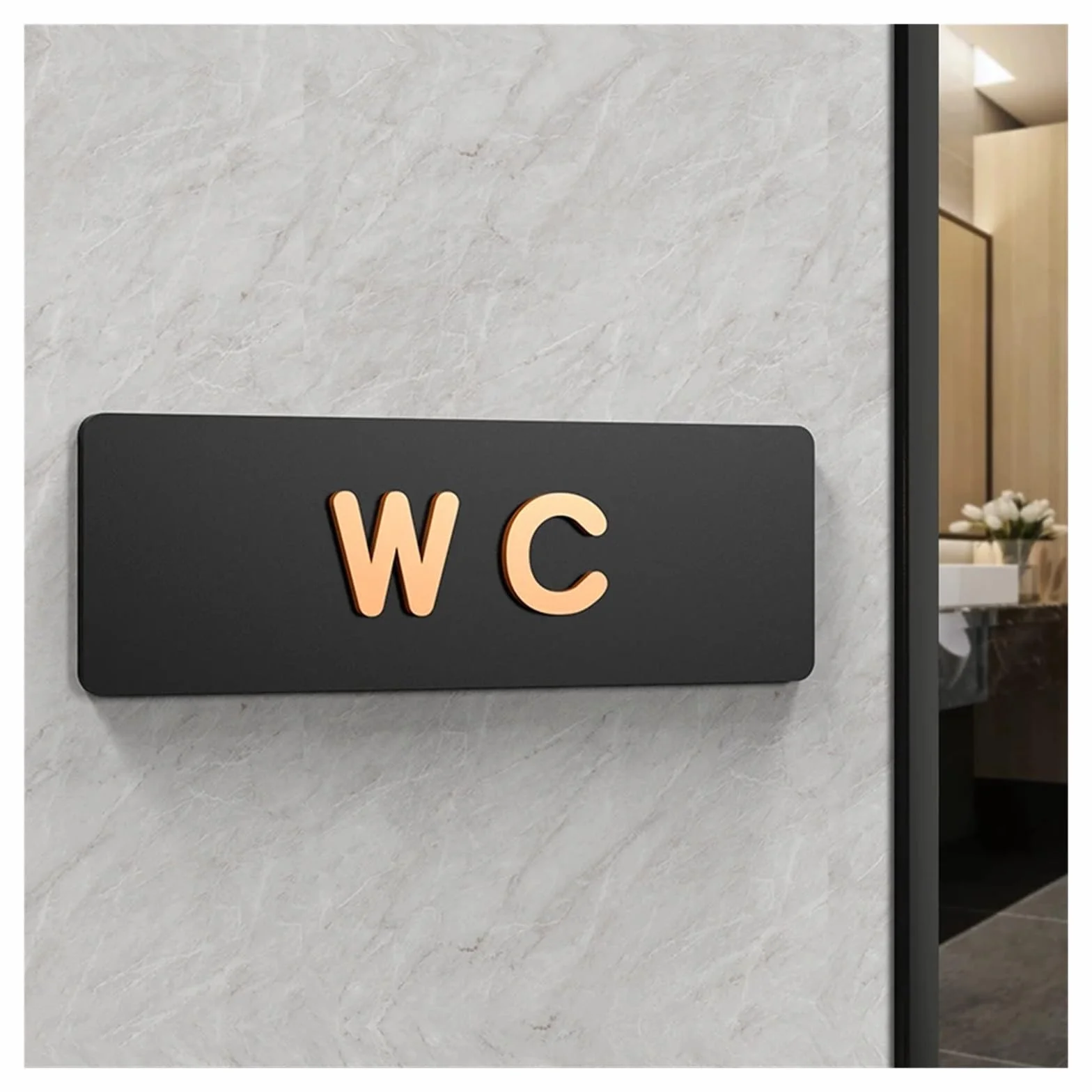 Simbolo Bagni Semplici cartelli for il bagno di uomini e donne WC Guida for i servizi igienici pubblici Indice dei segni Hotel a sinistra e a destra Segnale di richiesta del bagno in acrilico per Memo