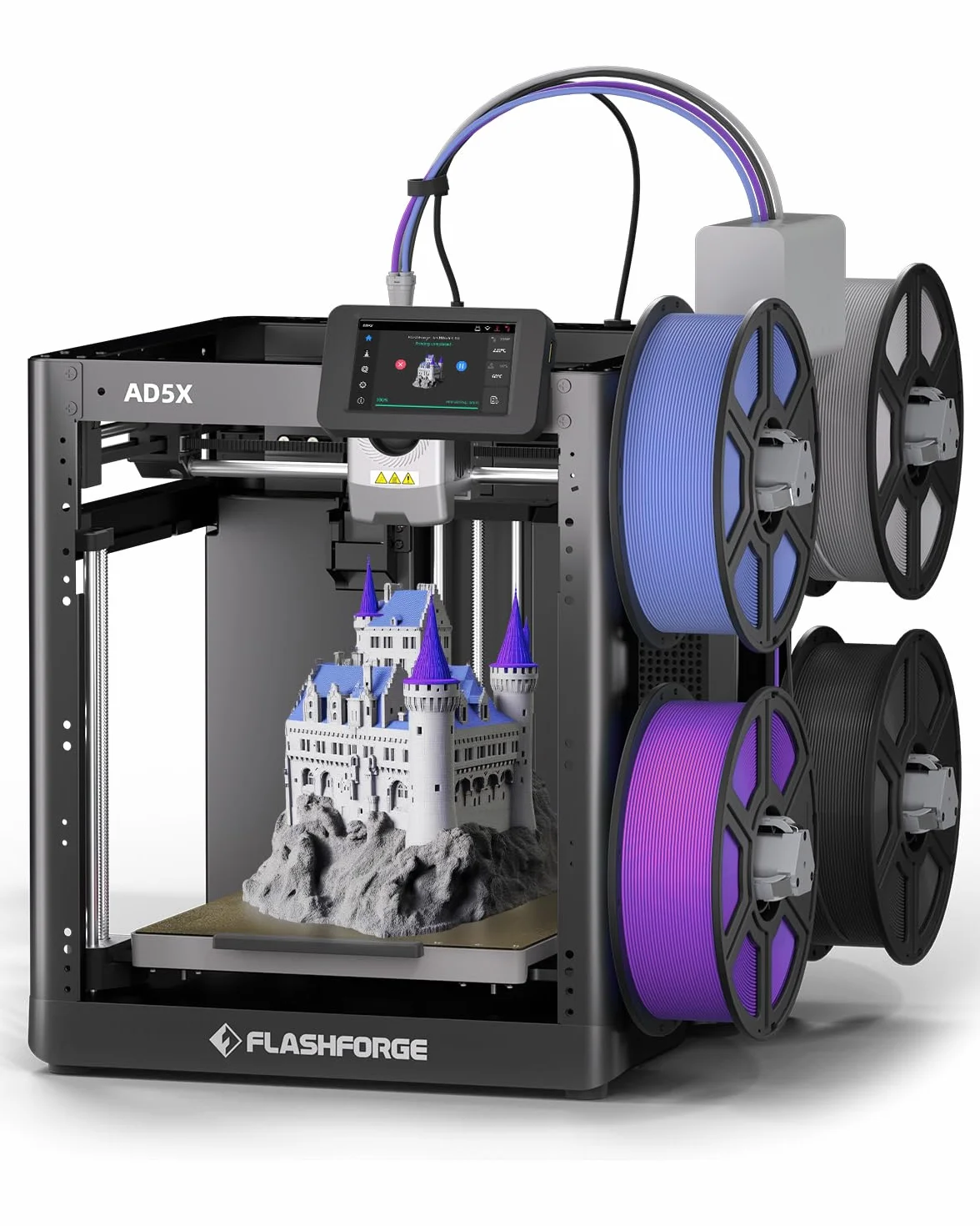 FLASHFORGE AD5X - Stampante 3D multicolori a 4 colori con IFS, livellamento automatico, velocità massima 600 mm/s, Busse 300 °C, formato di stampa 220 x 220 x 220 mm