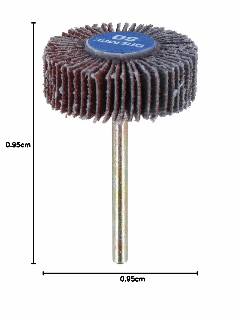 Dremel 502 Disco lamellare (9,5 mm, grana 80), accessorio per utensili rotativi per la levigatura, la rimozione di materiale leggero e la levigatura della finitura