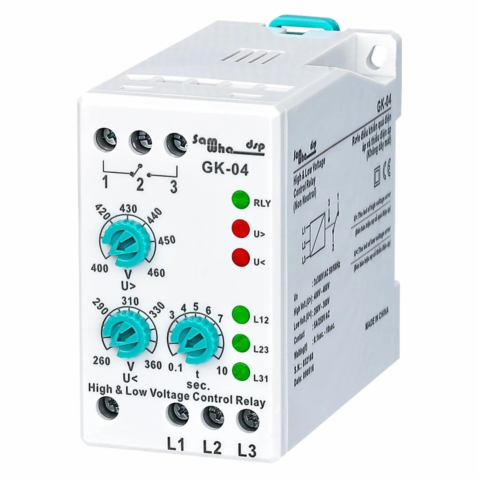GK-04 Relè di protezione regolabile analogico di tensione di mancanza di fase (3 * 380 V non neutro)