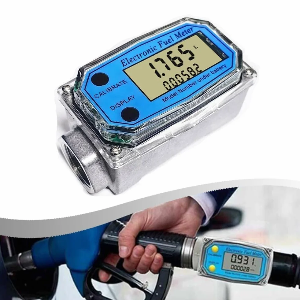 Misuratore di portata a turbina in alluminio 3/4 pollici NPT LCD digitale per diesel cherosene acqua metanolo