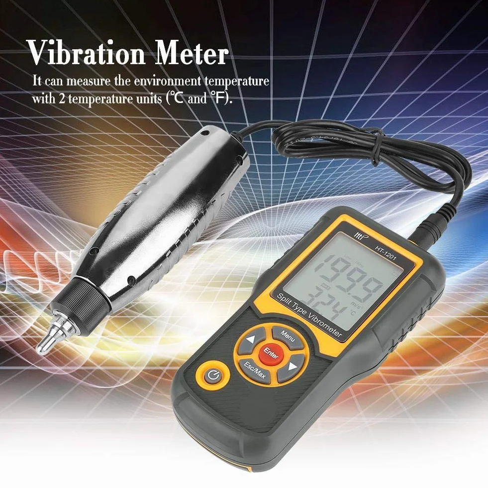 Walfront Misuratore di Vibrazioni, Ad Alta Precisione, Misuratore di Vibrazione, Analizzatore di Vibrazioni, Vibrazioni, Sensore di Accelerazione, 0,1 – 199,9 M/s2