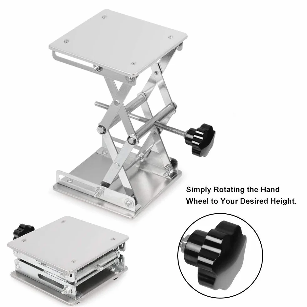 Stonylab Sollevatore Laboratorio 150x150mm Acciaio Inox Altezza 75-260mm Peso 10kg