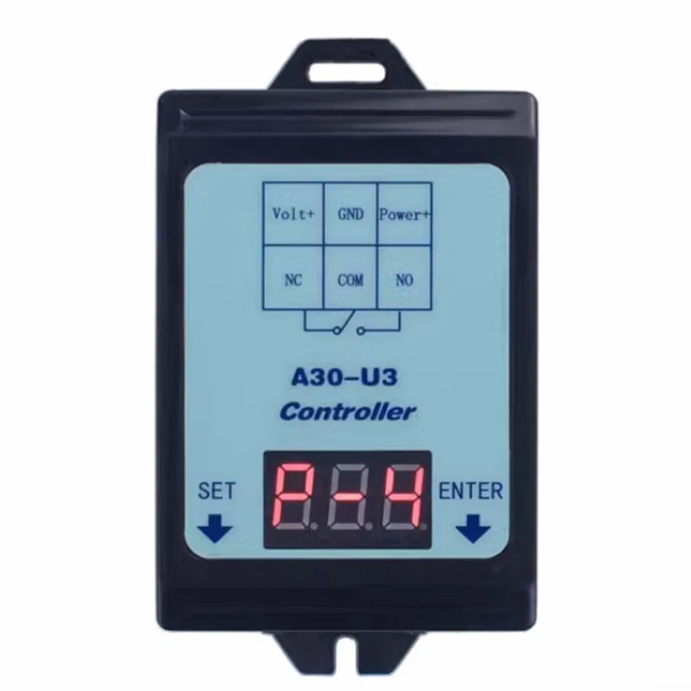 Relè di Tempo di Ritardo di Tensione DC A30-U3 Controller di Tempo di Ritardo 6-80V Gamma di Monitoraggio per Apparecchiature Elettriche per Carico di Contatto 30A 4 Modalità di Lavoro Tempo di