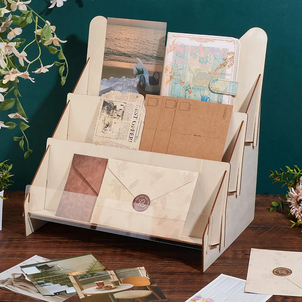 PH PandaHall Espositore per Biglietti D'Auguri e Adesivi in Legno Portatile