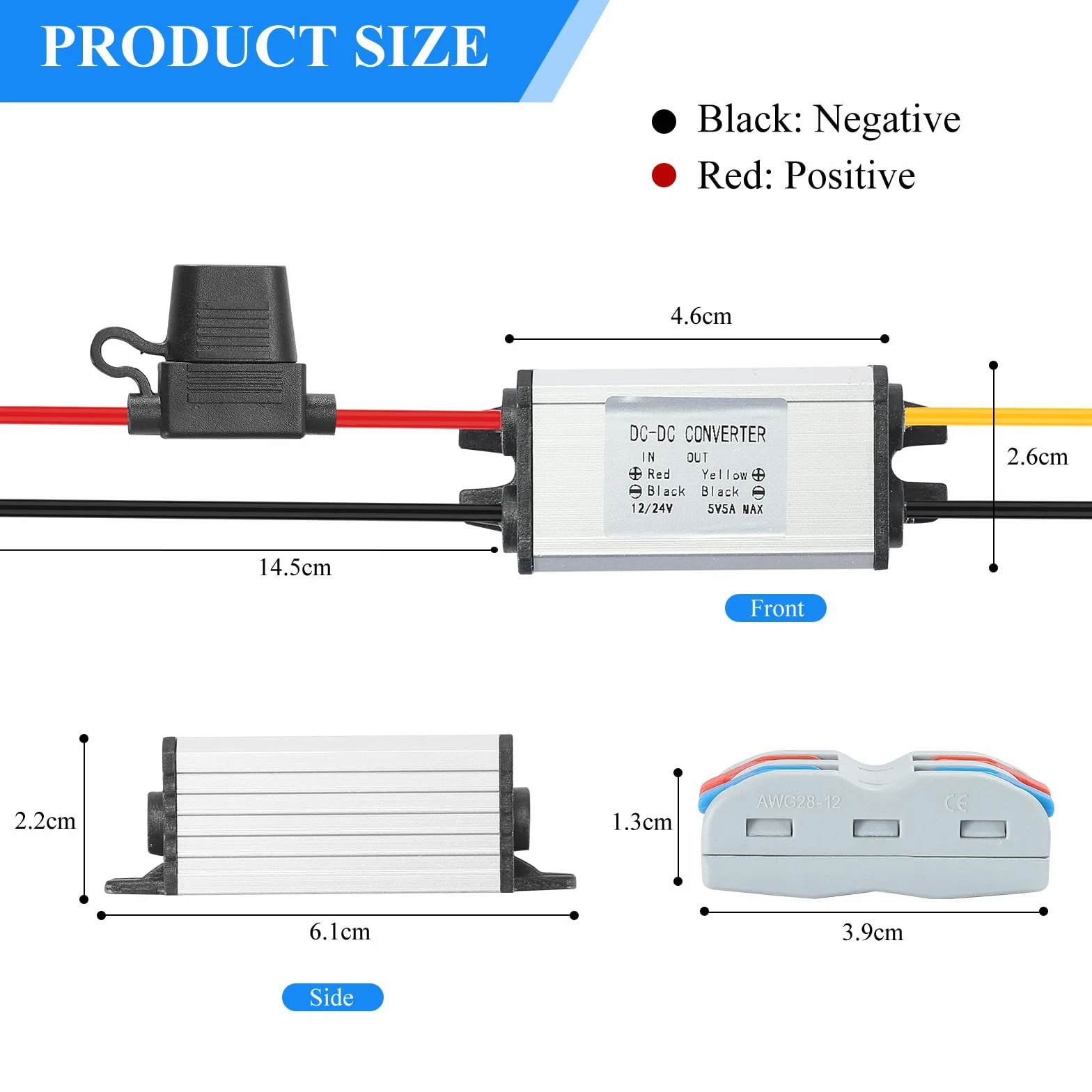 Step Down DC DC Converter Buck 12V/24V to 5V 5A 25W