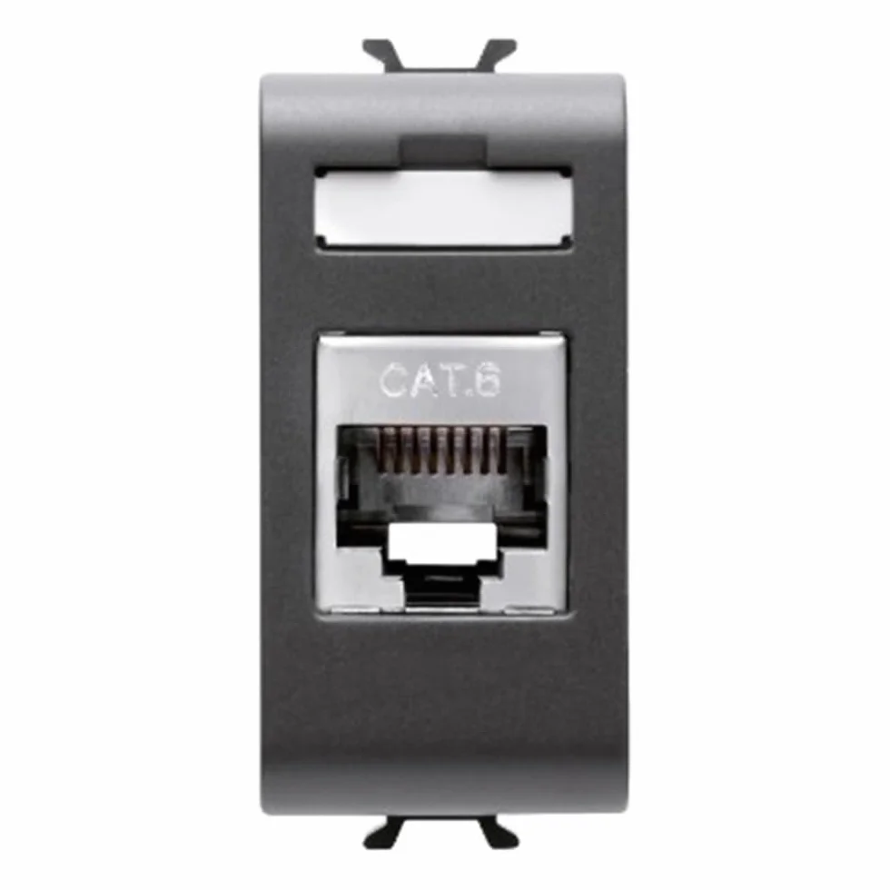 Gewiss - GW12424 - CONNETTORE RJ45 1M CAT.6 FTP NERO