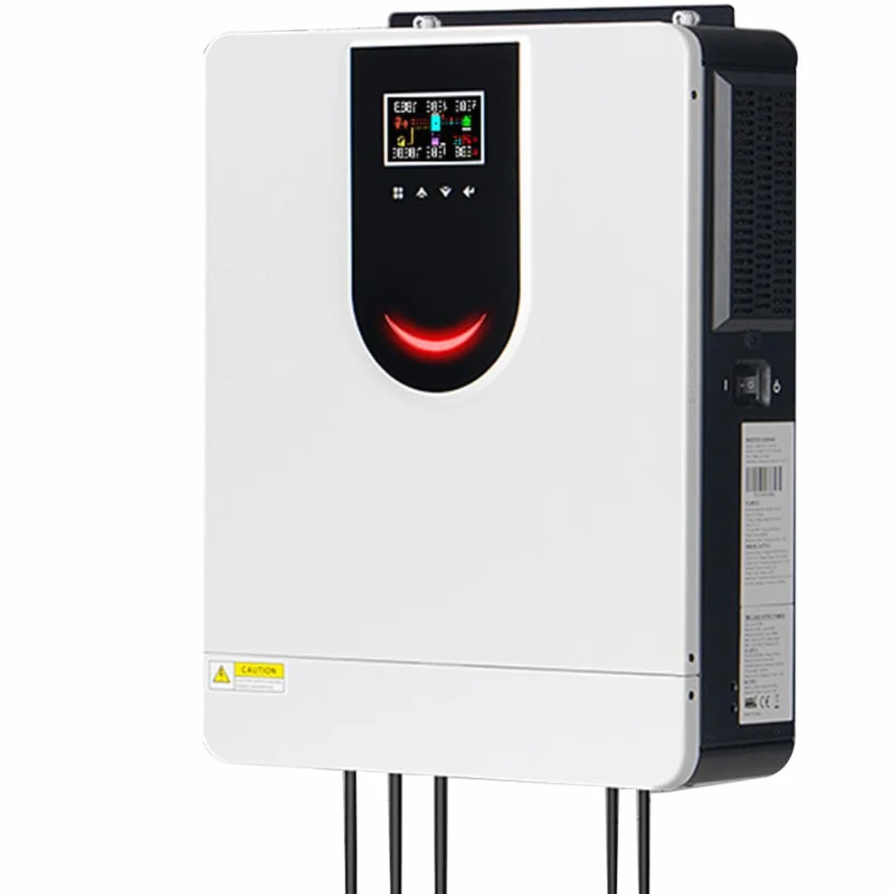 Inverter Solare Ibrido Da 6,2 Kw, Inverter Ibridi Con Regolatore Di Carica Solare Mppt Da 120 A, Carica Solare Con Doppia Uscita, Ingresso Pv Massimo 450 VDC, Inverter Su/Fuori Rete