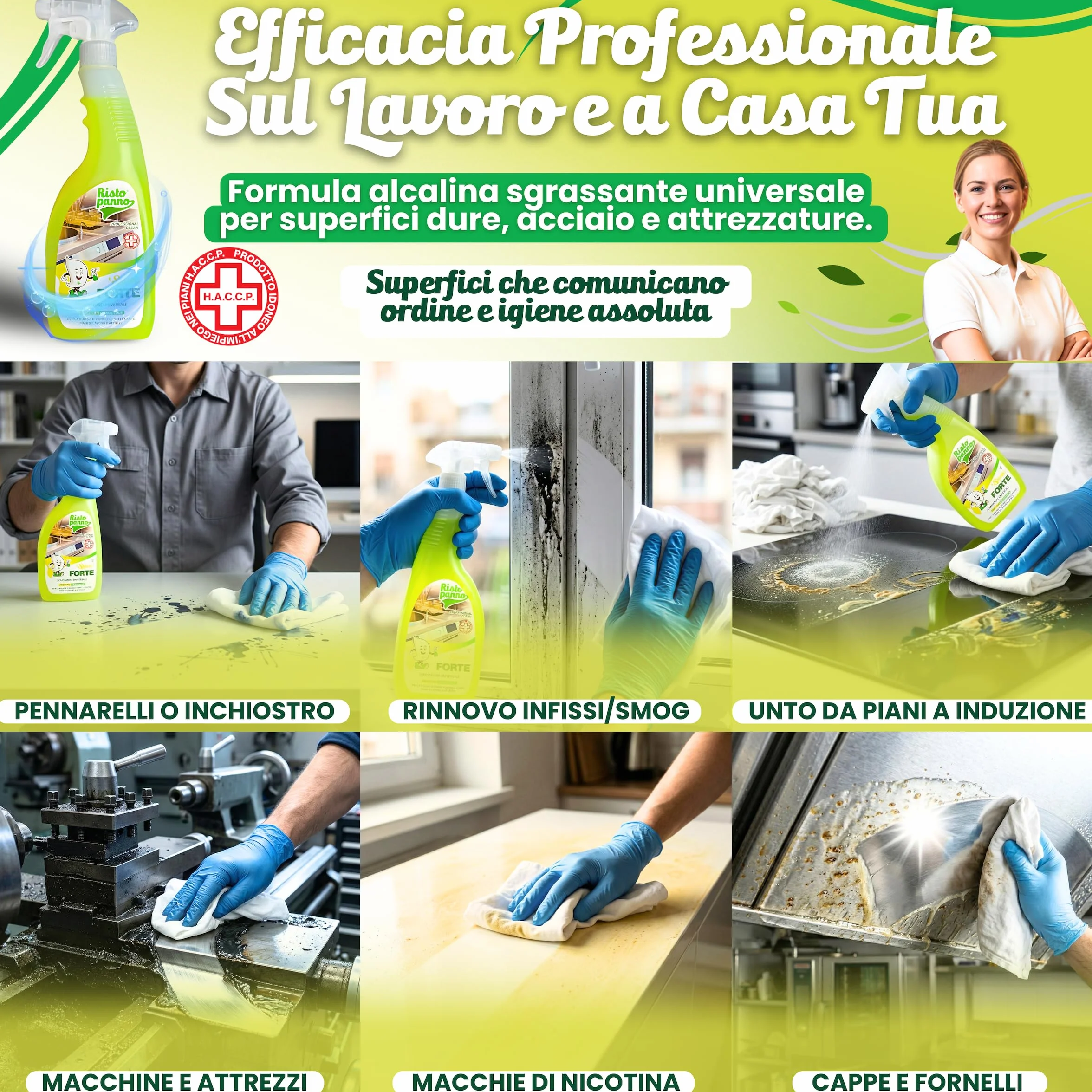 RISTOPANNO 1 x 750ml Sgrassatore Universale Professionale – Pronto all’Uso – Spray Multiuso Superfici Olio e Grasso – per Acciaio, Plastica, Cappe e Fornelli - Prodotti Pulizia - SPLASH FORTE