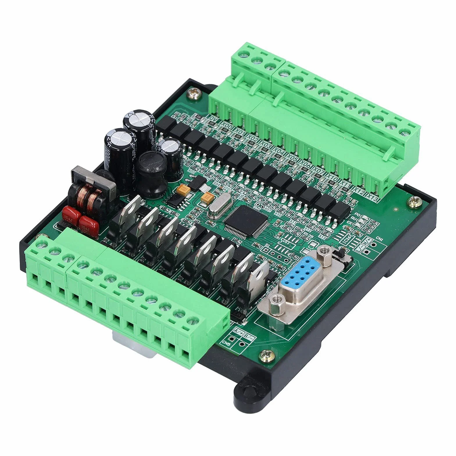 PLC Scheda di Controllo Industriale DC 24V Controller Logico Programmabile Relè 12 Ingresso 8 Uscita 2N20MT per il Controllo di Automazione Industriale(with Base)