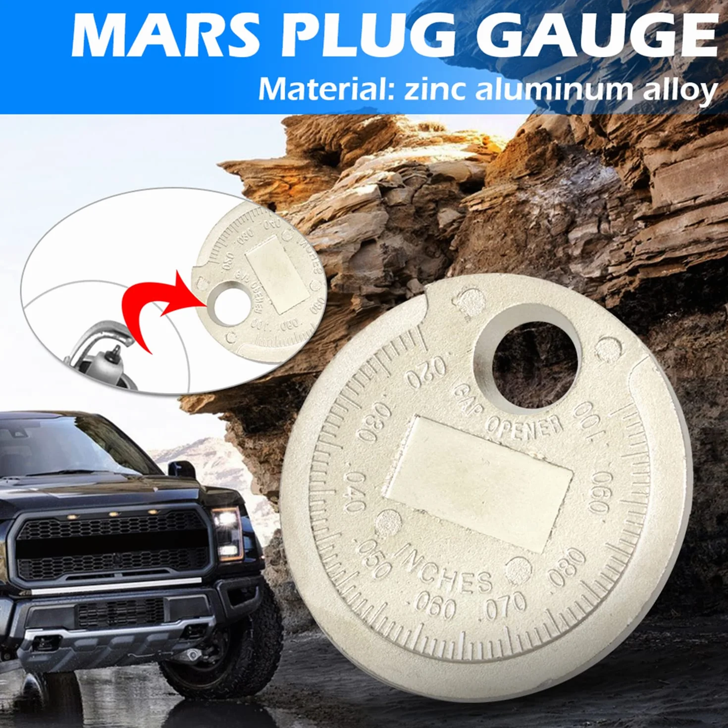 Strumento Gap Plug Gap, Gapper Gauge Wire Plug Gap, Candela Gap Gauge Strumento di misurazione Filo Candela Gap Gauge Strumento Scala da 0,020 a 0,100 pollici..