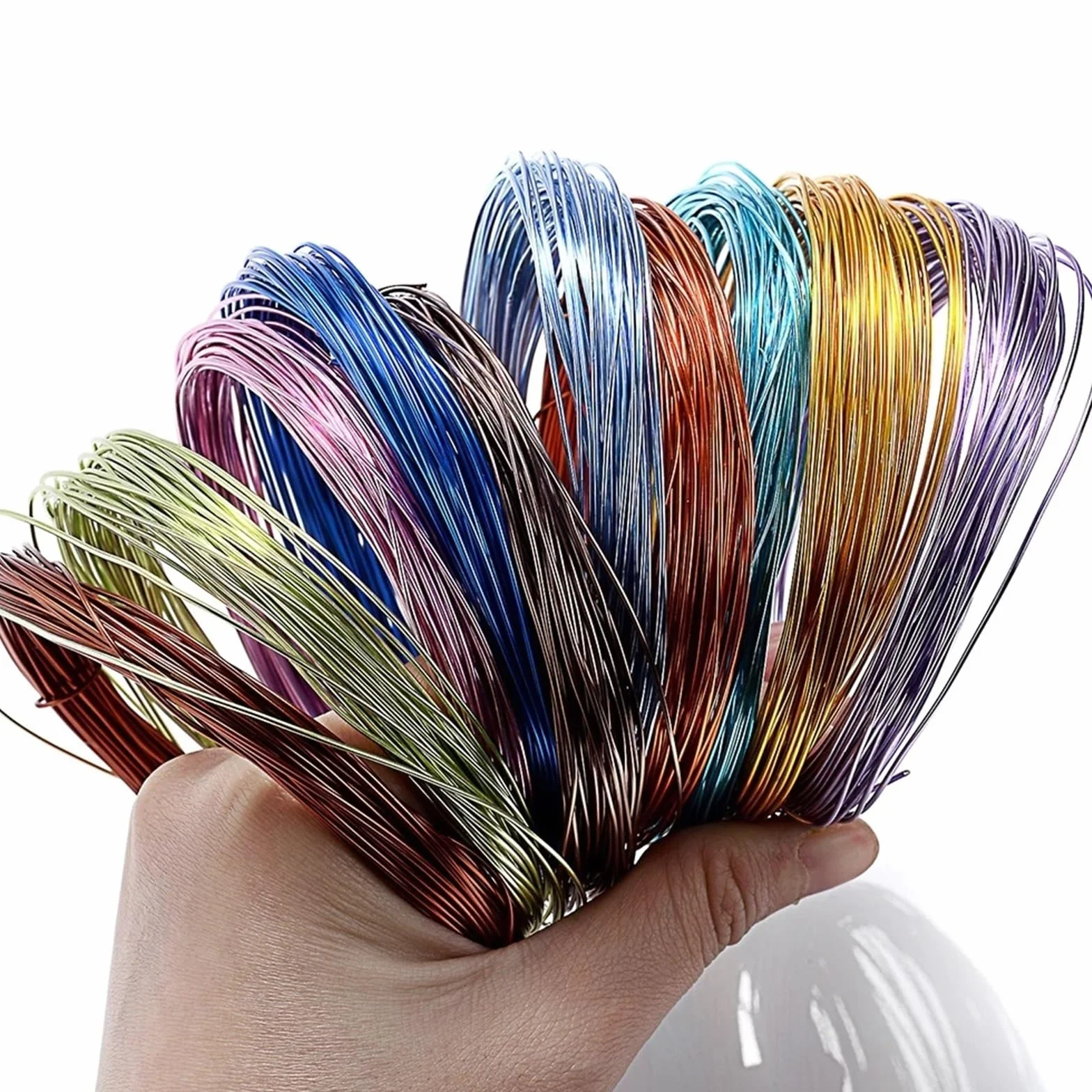 Filo di Alluminio per l'artigianato, 10 Metri/Rotolo 0,6 mm- 1,2 mm Filo di Alluminio colorato Processo di Tessitura Fai da Te(16,0.6mm)