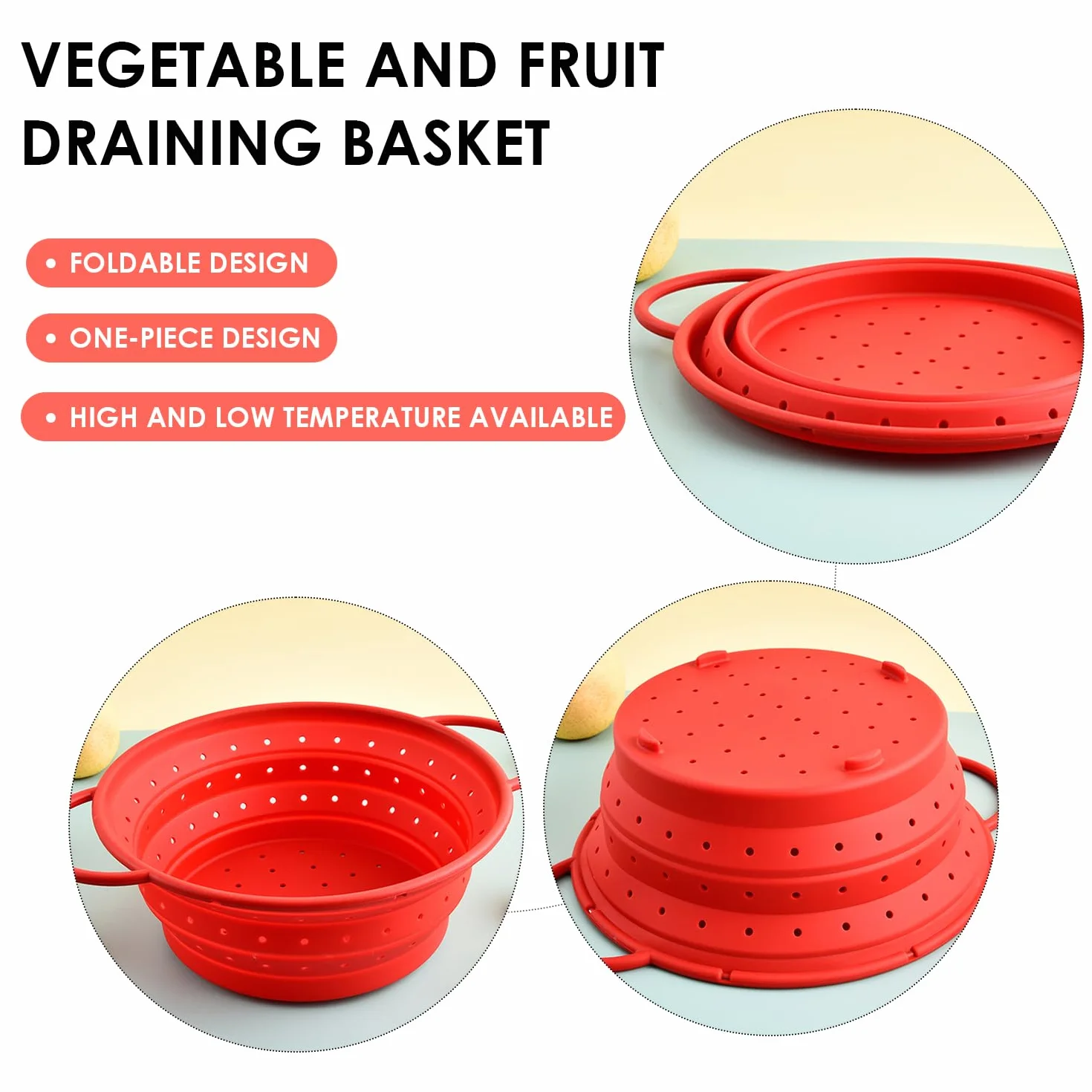 Cestello Di Scarico In 2 Pezzi, Cestello Di Scarico In Silicone, Cestello Di Scarico Pieghevole, Cestello Di Scarico Per Frutta E Verdura, Strumenti Per Lavare La Cucina, Forniture Da Cucina