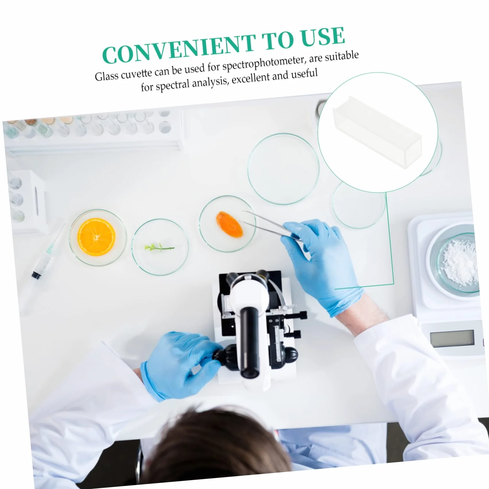 Cuvetta Di Vetro Transparente Standard 4 Pezzi Per Analisi Comparative Da Laboratorio Compatibile Spettrofotometri