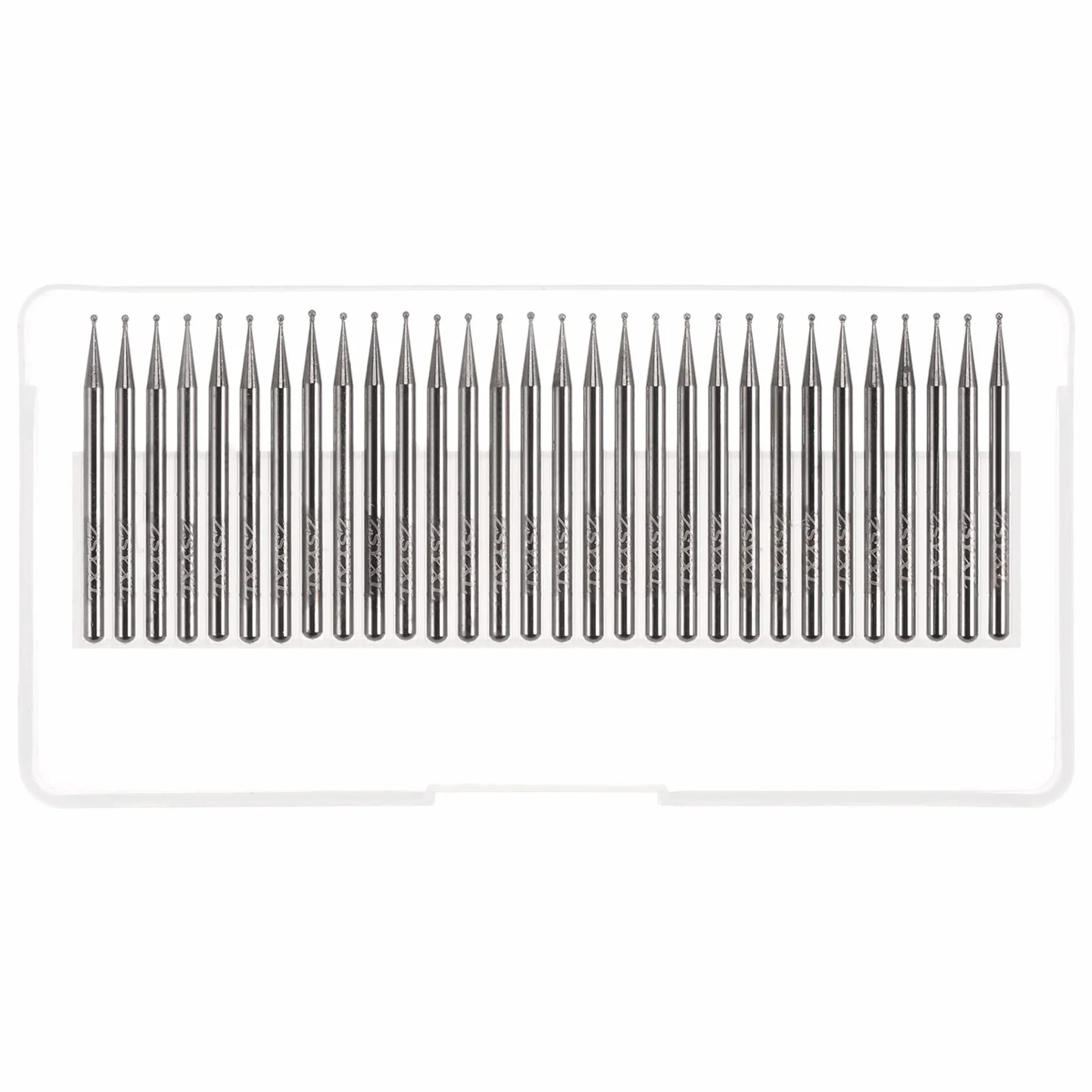sourcing map 30pcs Diamante Macinazione Frese Intaglio Bit 1mm Forma Sfera Testa Montato Punto 1/8 Shank per Strumento Rotante