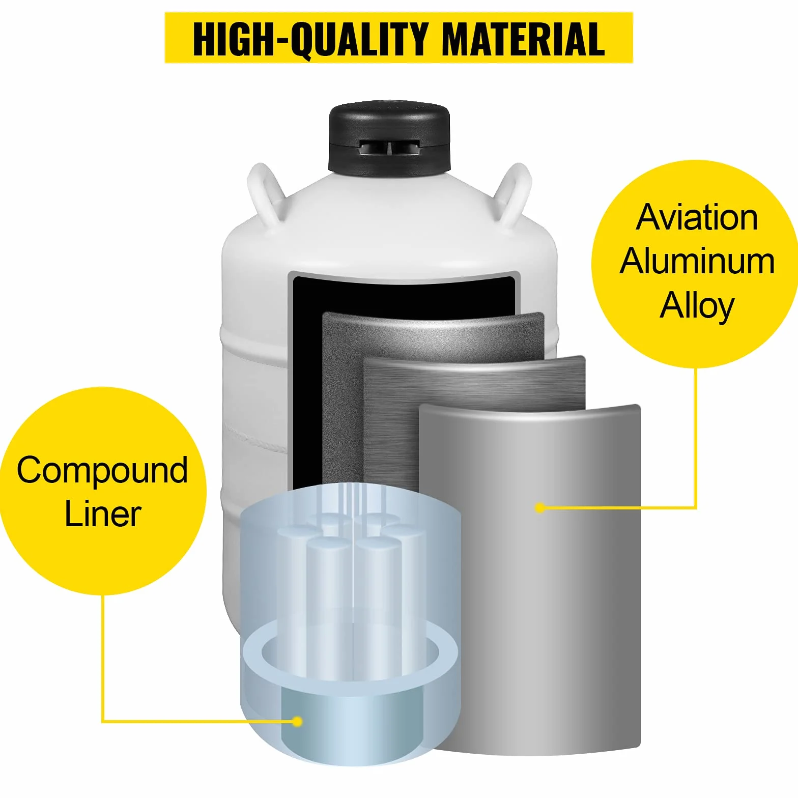 Moh 20L Contenitore per Azoto Liquido Contenitore di Azoto Liquido per Serbatoio di Azoto Liquido con 6 Scatole Metalliche