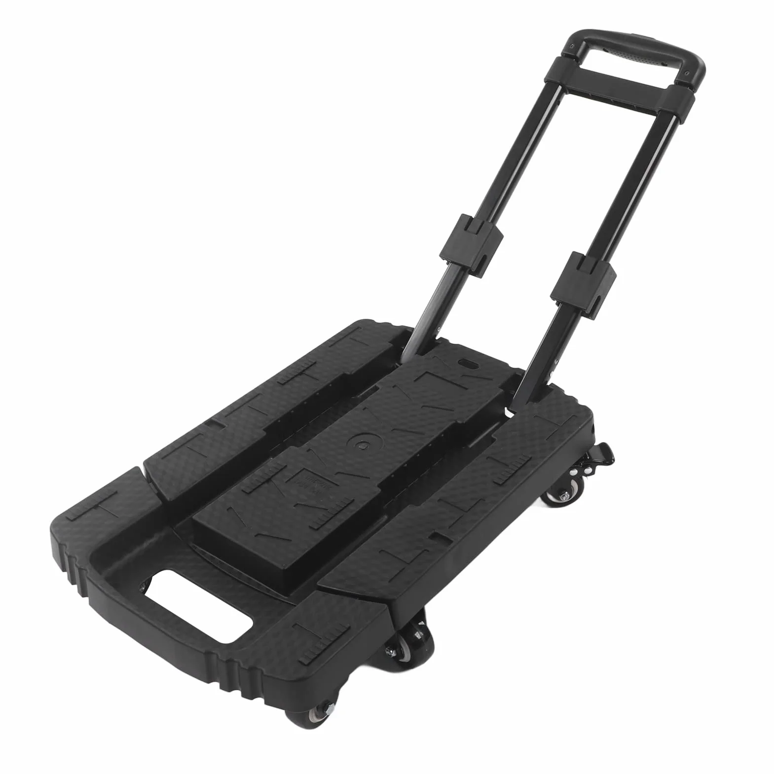Acouto Carrello a Mano Pieghevole Carrello per Carrelli da 440 Libbre per Seggiolino Auto da Viaggio a 6 Ruote per Bagagli Esteso Ruote e Direzione a Mano Pieghevole per Carrelli a