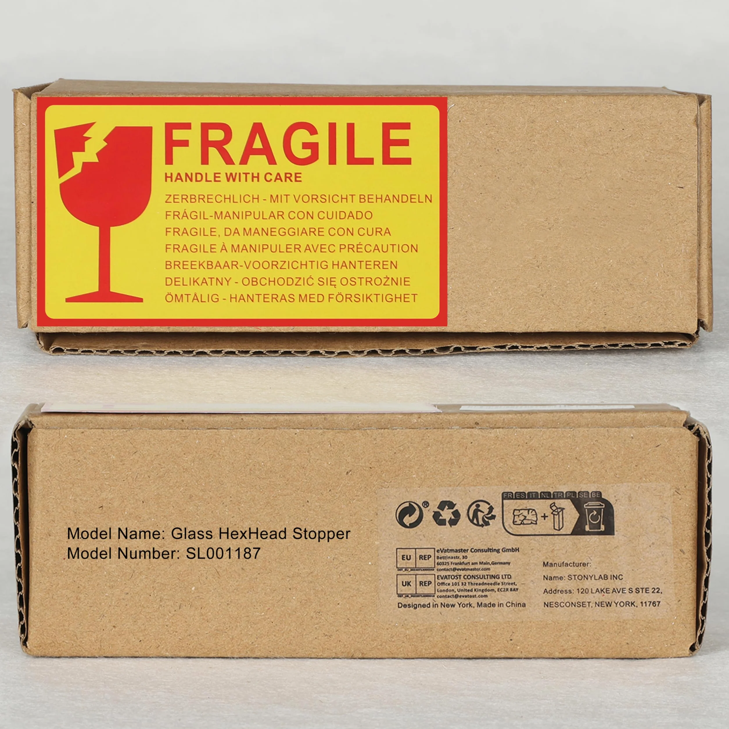 Stonylab Tappo Vetro Cavo Testa Esagonale per Giunto Esterno 24/40, 5 Pezzi