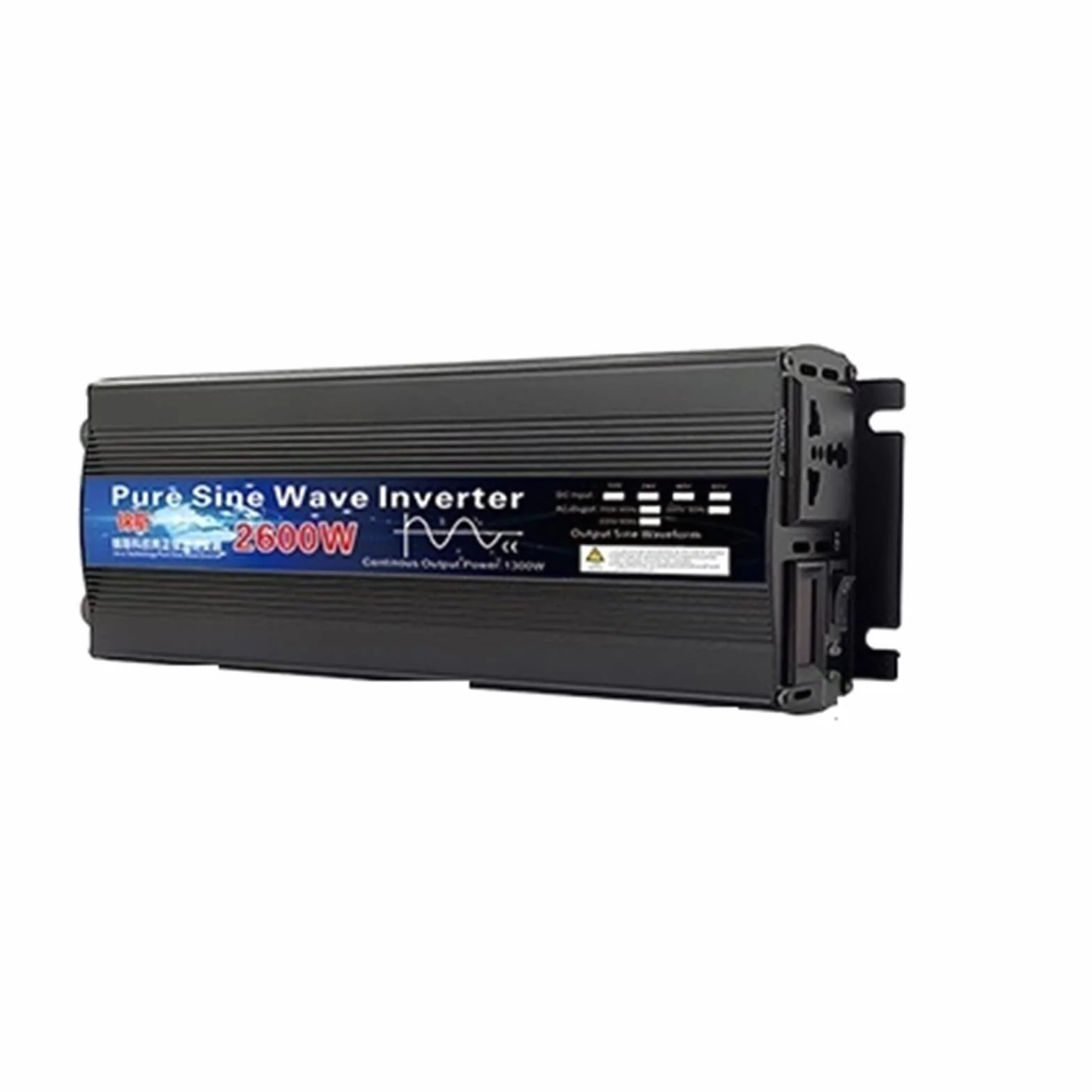 Inverter a Onda Sinusoidale Pura 12V 24V 48V 110V 220V 1000W 2000W 2600W Convertitore Solare Display LED