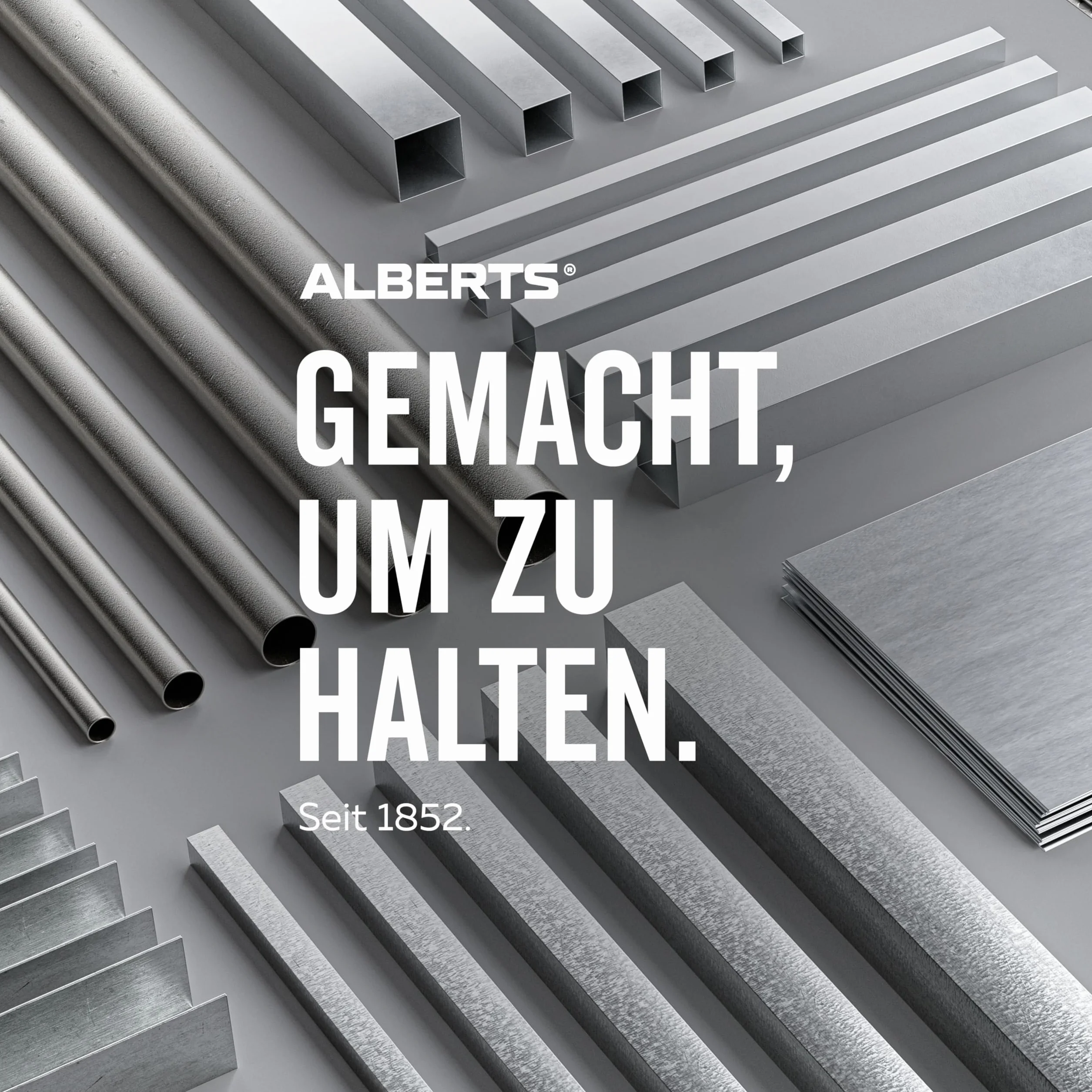 Alberts 432430 Barra quadrata, Acciaio, 1000 x 12 x 12 mm