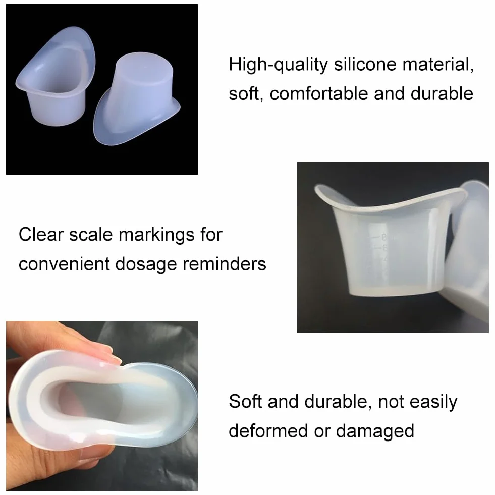 Helweet Coppa per lavacapelli, bicchieri per il lavaggio degli occhi, in silicone, 8 ml, 4 pezzi