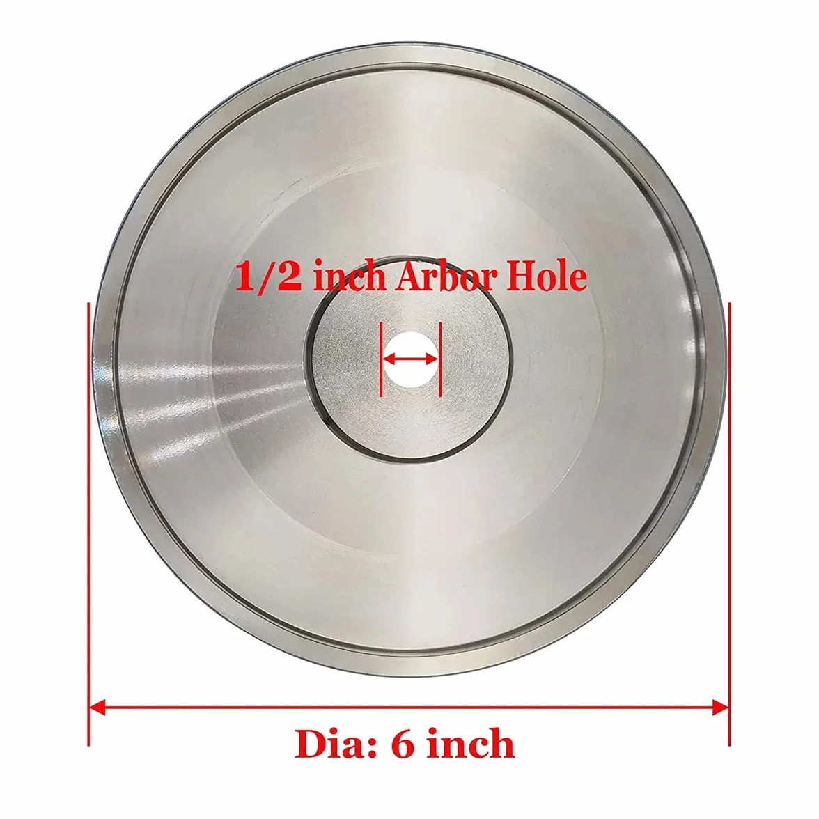 Mola CBN diametro 6 pollici x larghezza 1,5 cm con pergolato 1,2 cm grana 240 per affilare HSS