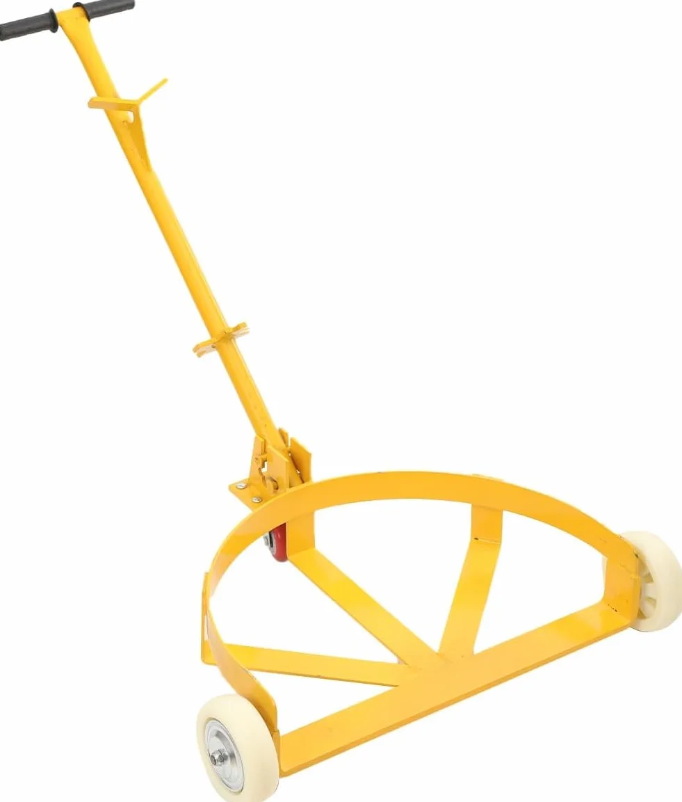 Carrello Trasporto a Mano in Acciaio Carrello Drum Stillage, Drum Caddie Carrello Circolare con Ruote Maniglia per Trasporto Bombole Fusto Vaso di Piante Carichi Pesanti 500kg / 210 Litri