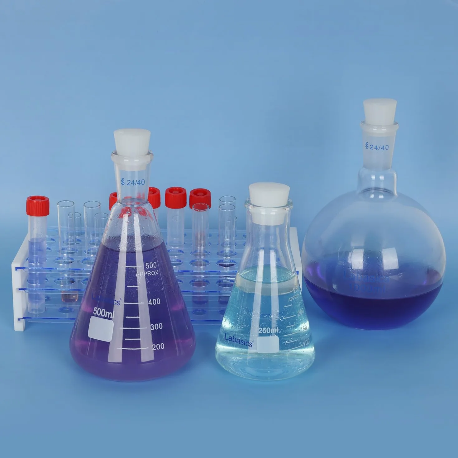 Labasics Tappi in Silicone Solido #5 Conici Bianchi per Laboratorio 2,1 cm 2,8 cm 3,1 cm