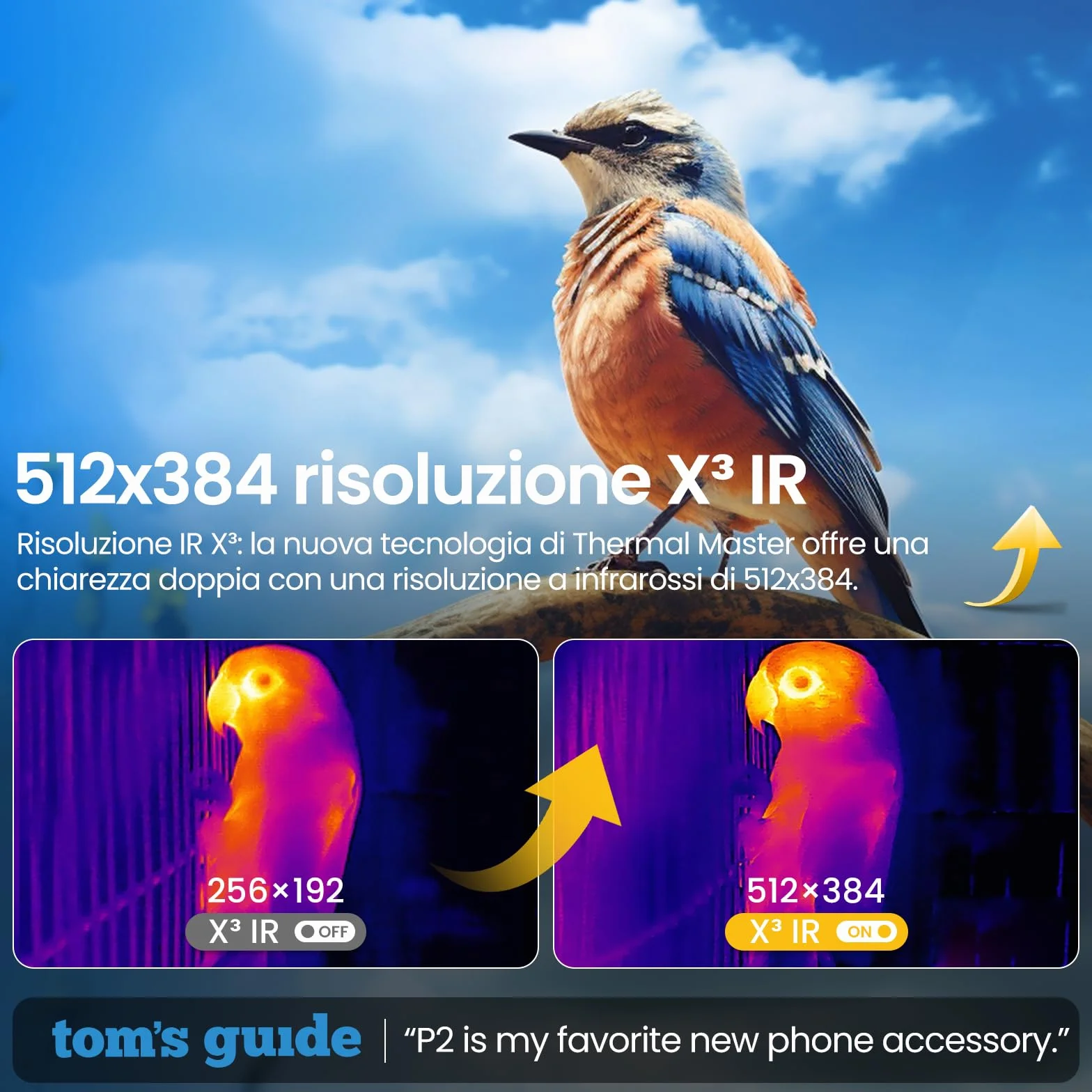 Termocamera Thermal Master P2 Telecamera Termica Smartphone Android Risoluzione Super IR 512x384, da -20 a 600℃ ±1,5℃ Precisione Termocamera a infrarossi con custodia protettiva Zoom 15x