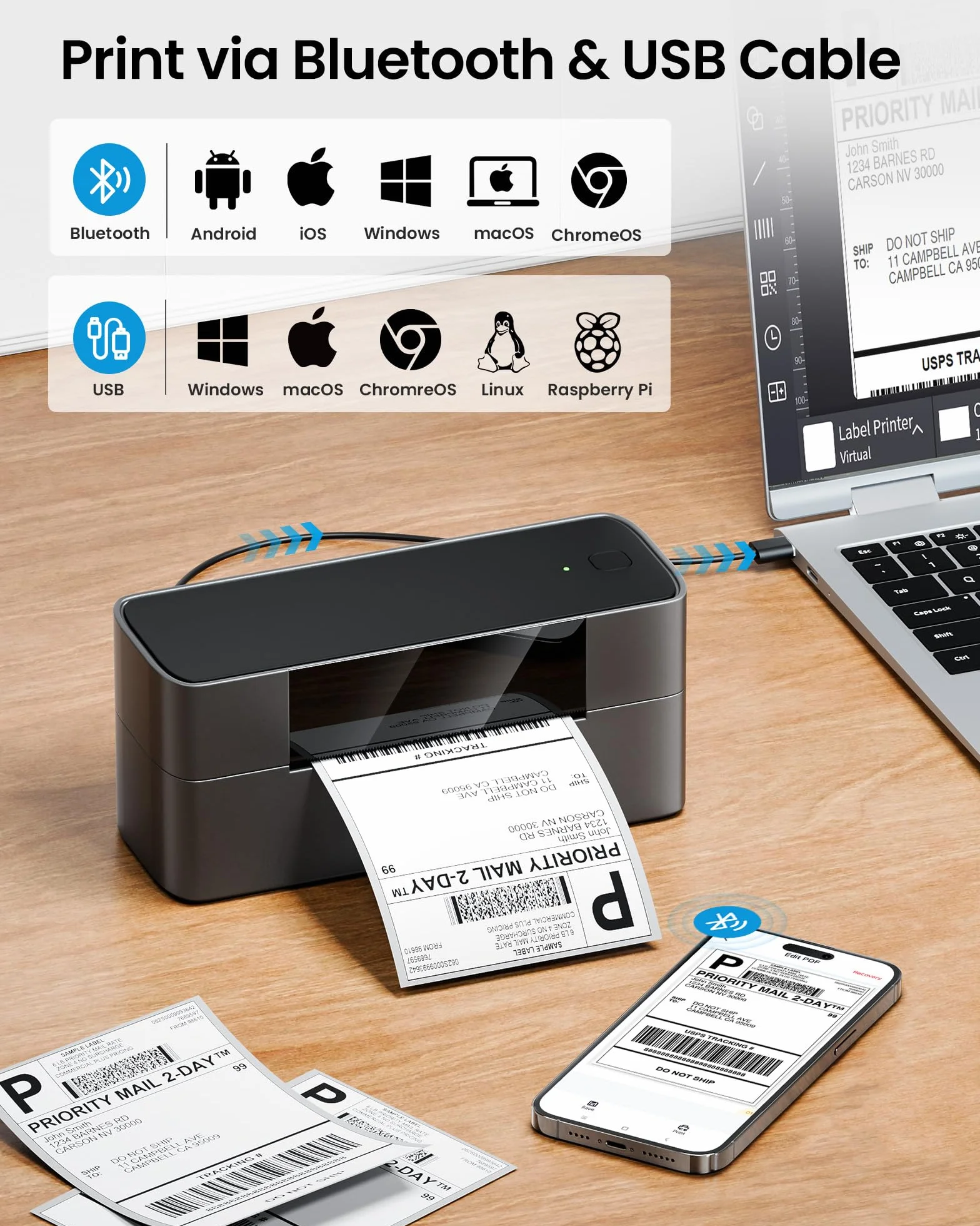 Itari Etichettatrice - Macchina Stampante di Etichette Senza Fili Per iOS e Android Produttrice di Etichette Per Abbigliamento