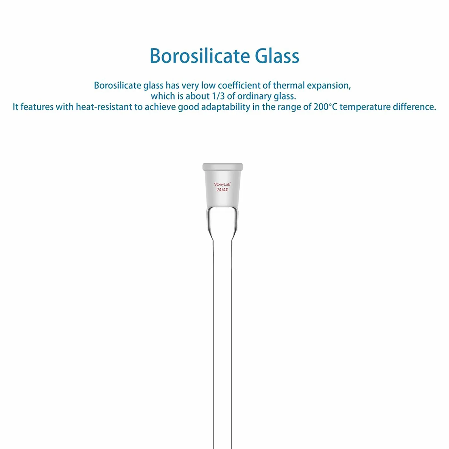 stonylab Colonna di Cromatografia in Vetro Borosilicato con Piastra di Sabbia G2, Diametro Interno 13 mm, Lunghezza Efficace 203 mm, Giunto 24/40