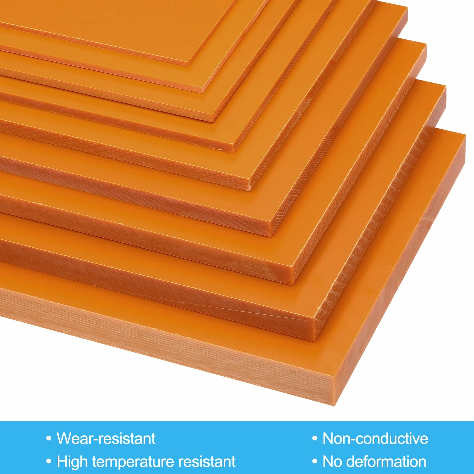 PATIKIL Pannello in plastica fenolica, 200 x 200 x 5 mm, 1 pezzo in resina laminata, per apparecchi elettrici elettronici, fai da te e artigianato, arancione rosso