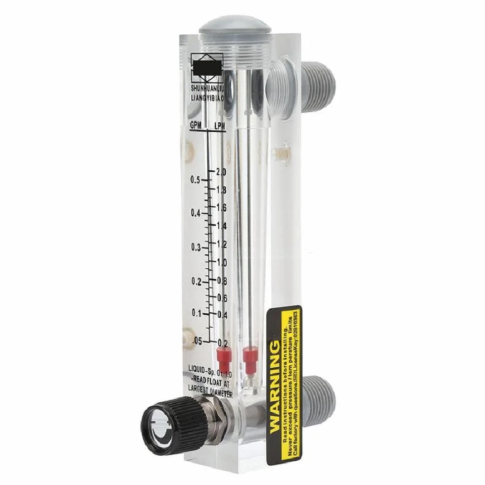 Flussometro a pannello LZM-15T, misuratore di portata per liquidi, vetro acrilico, G1/4'' G1/2'' 0,3-3 GPM 1-11 LPM
